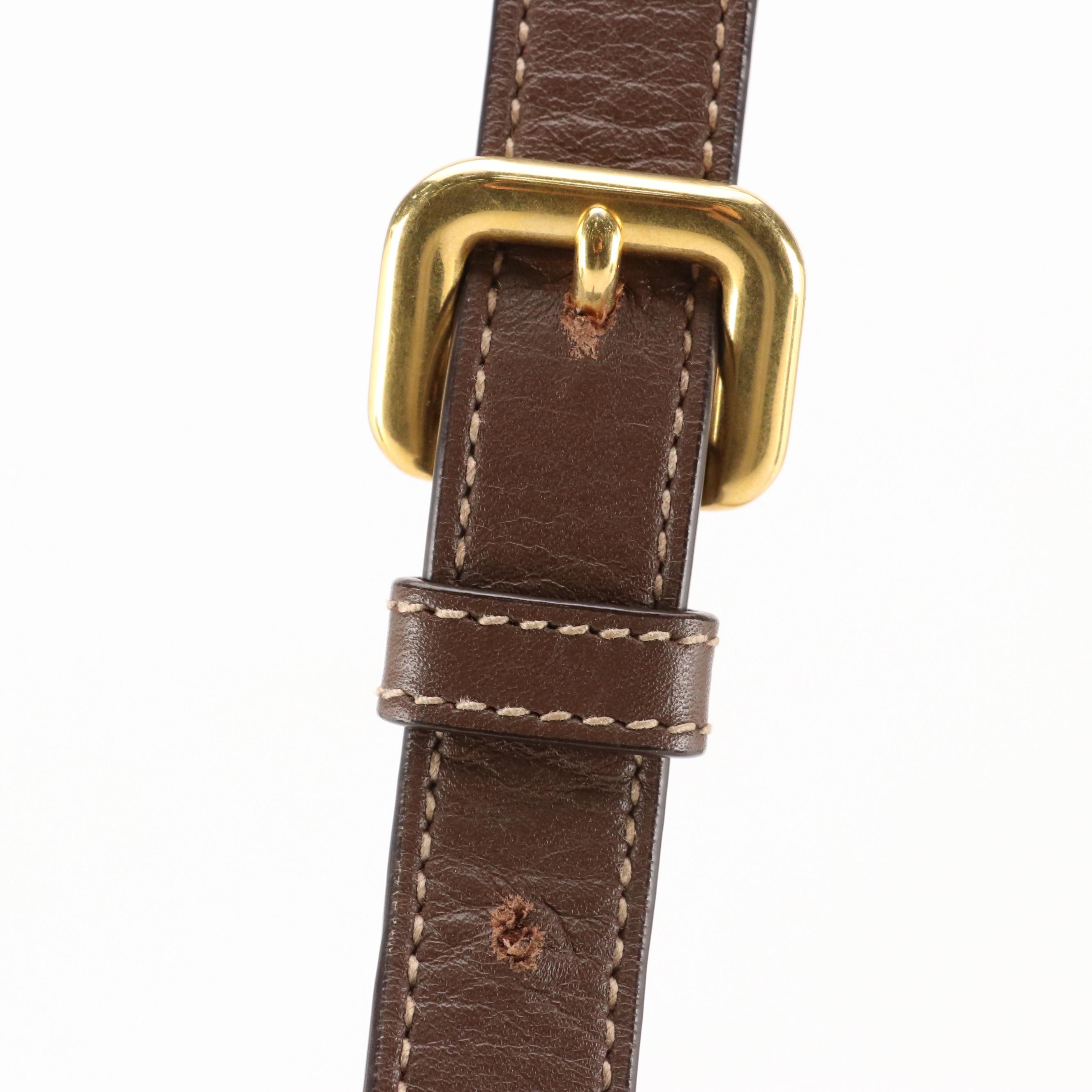 Prada Canapa Jacquard Canvas Crossbody Bag with Leather Trim