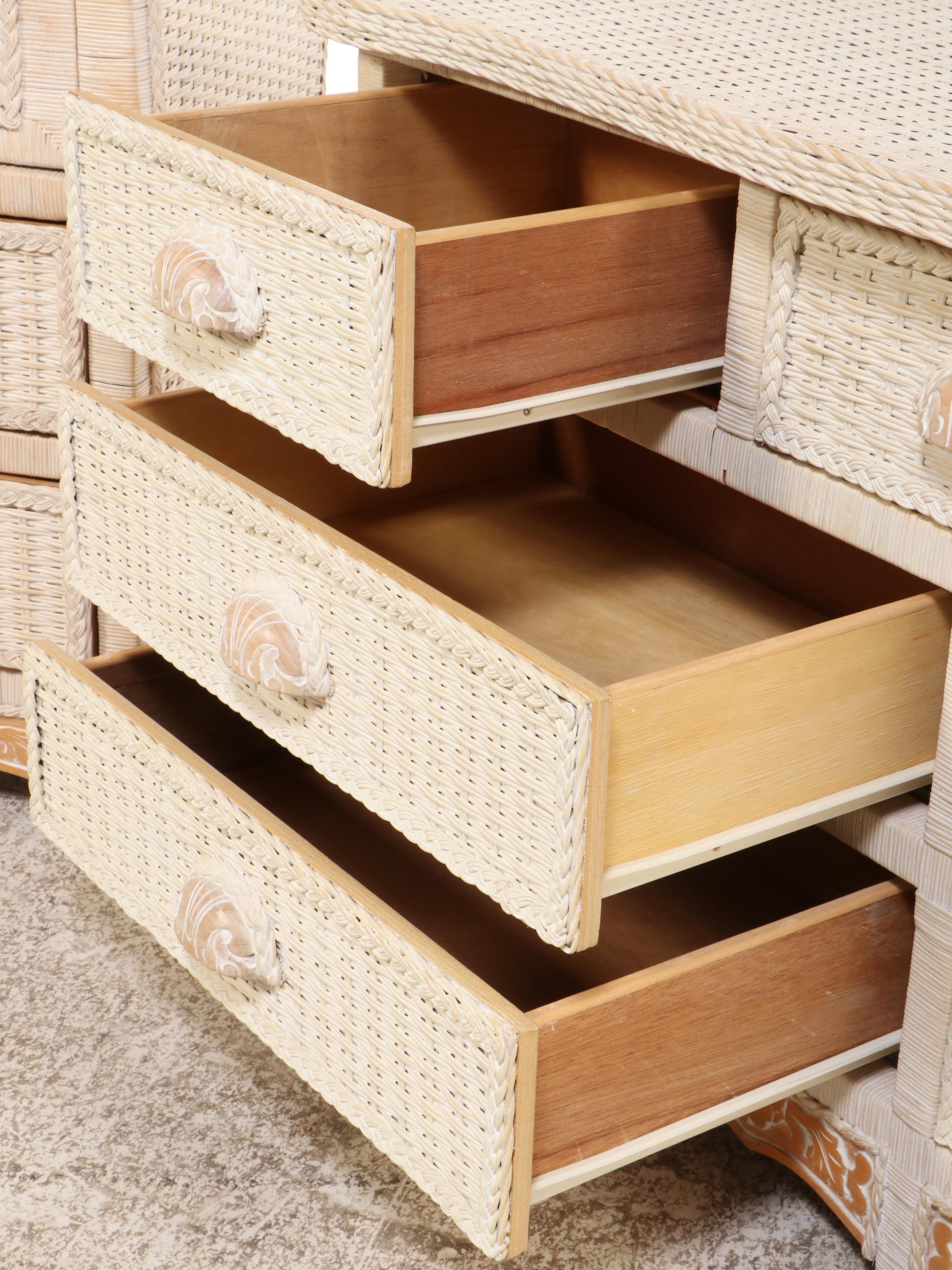 Pier 1 "Jamaica Collection" Wicker Dresser with Mirror and Armoire