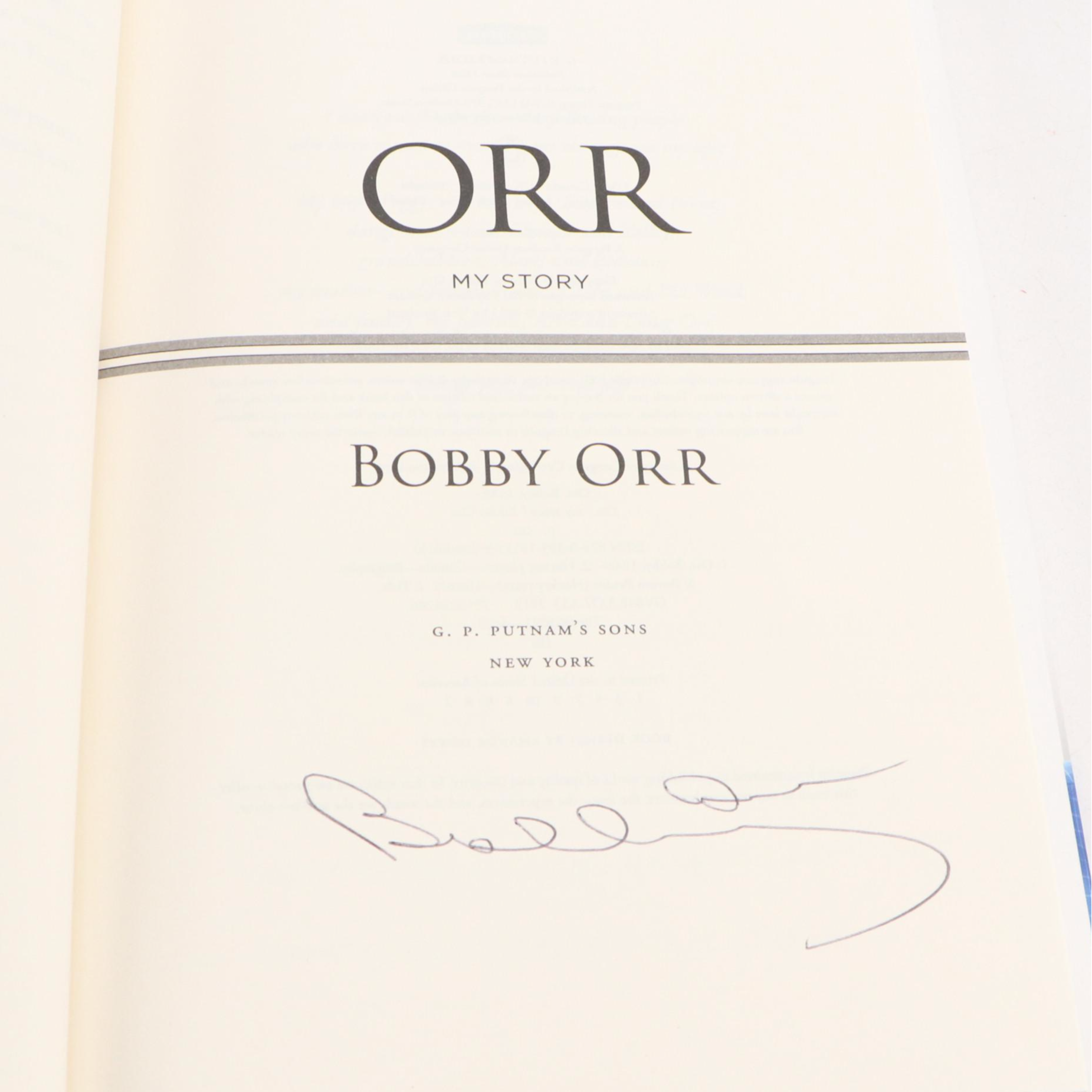 Signed First Printing "Orr: My Story" by Bobby Orr, 2013