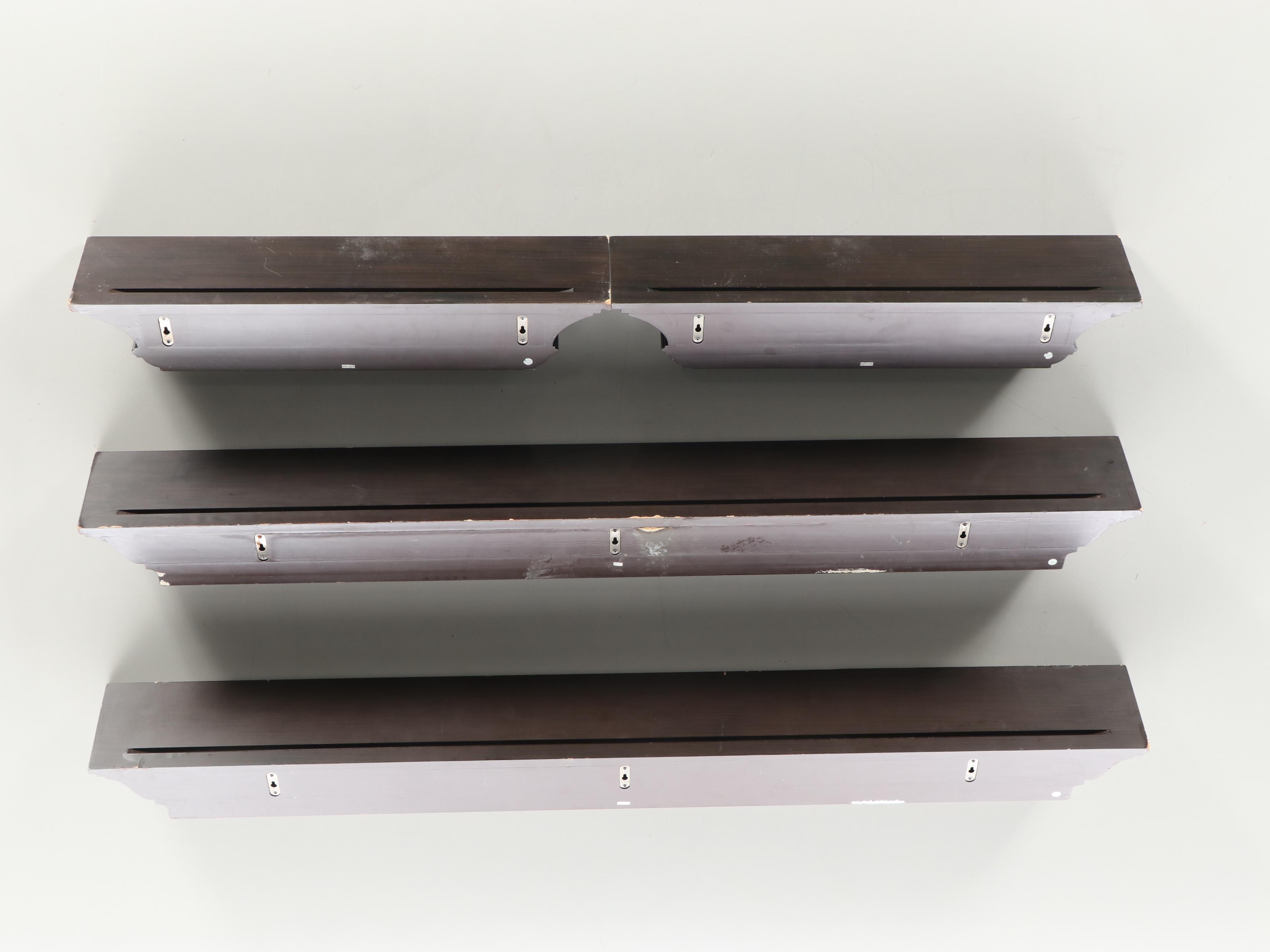 Pottery Barn Wood Floating Shelves with Plate Grooves