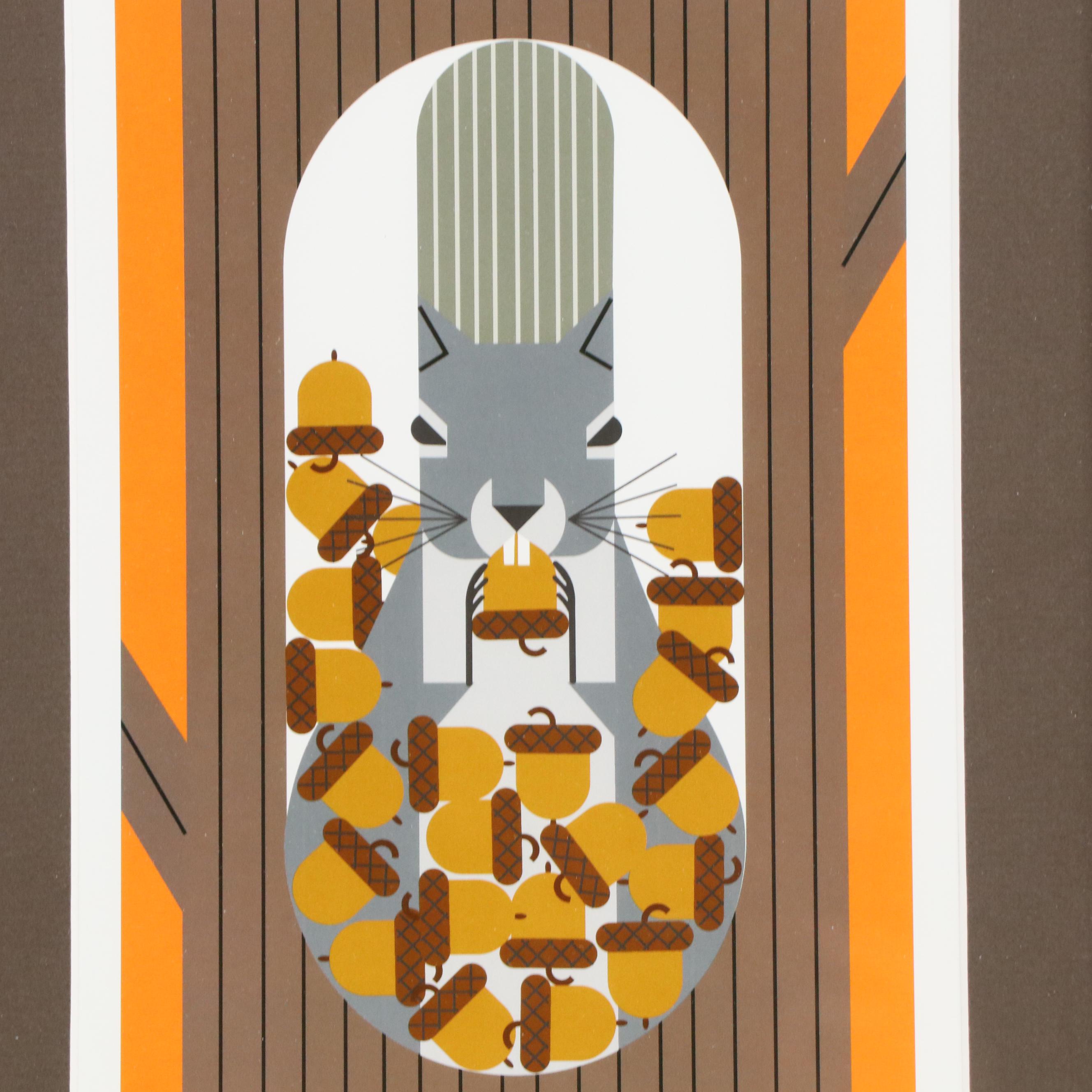 Offset Lithograph After Charley Harper "October Edibles"