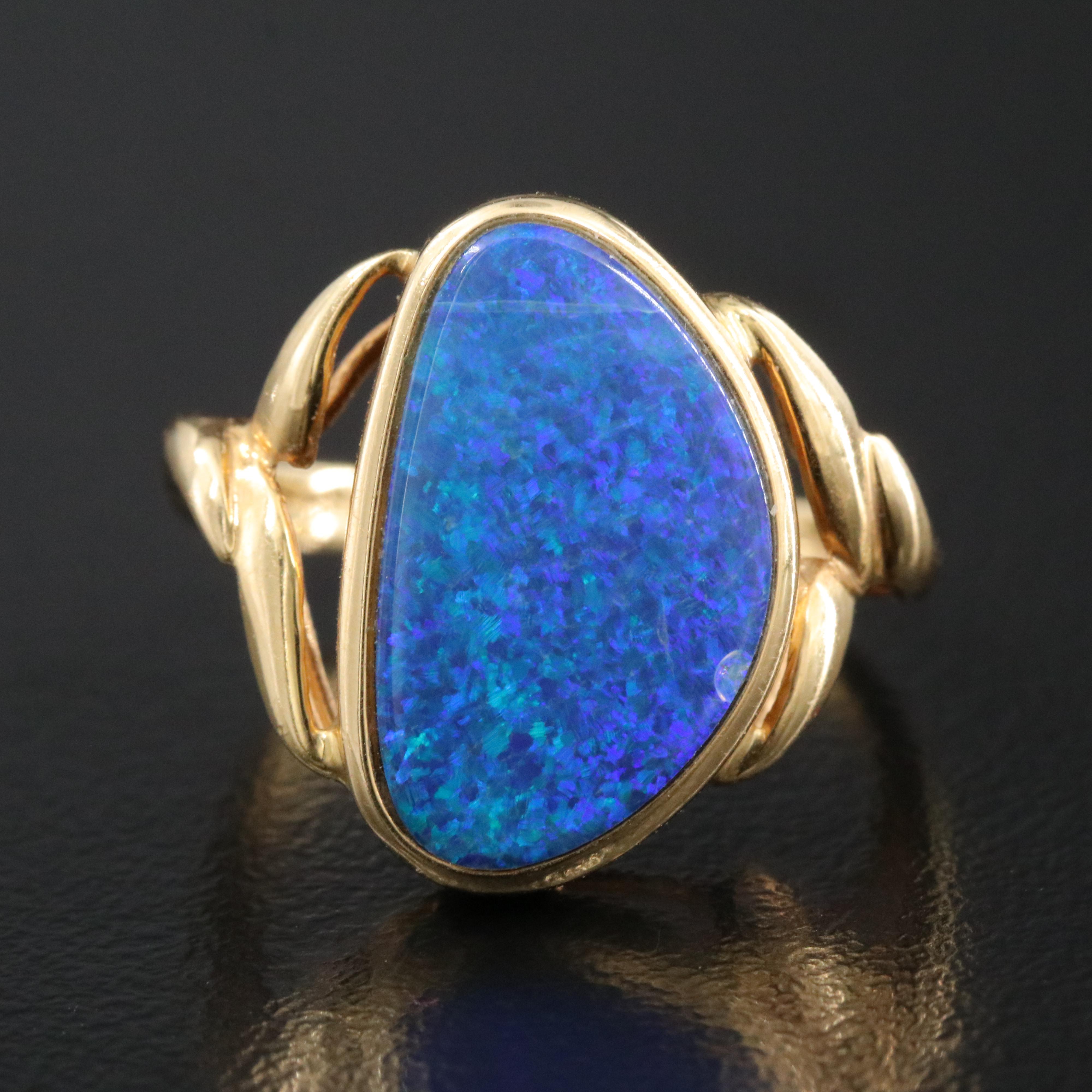 18K Opal Doublet Ring