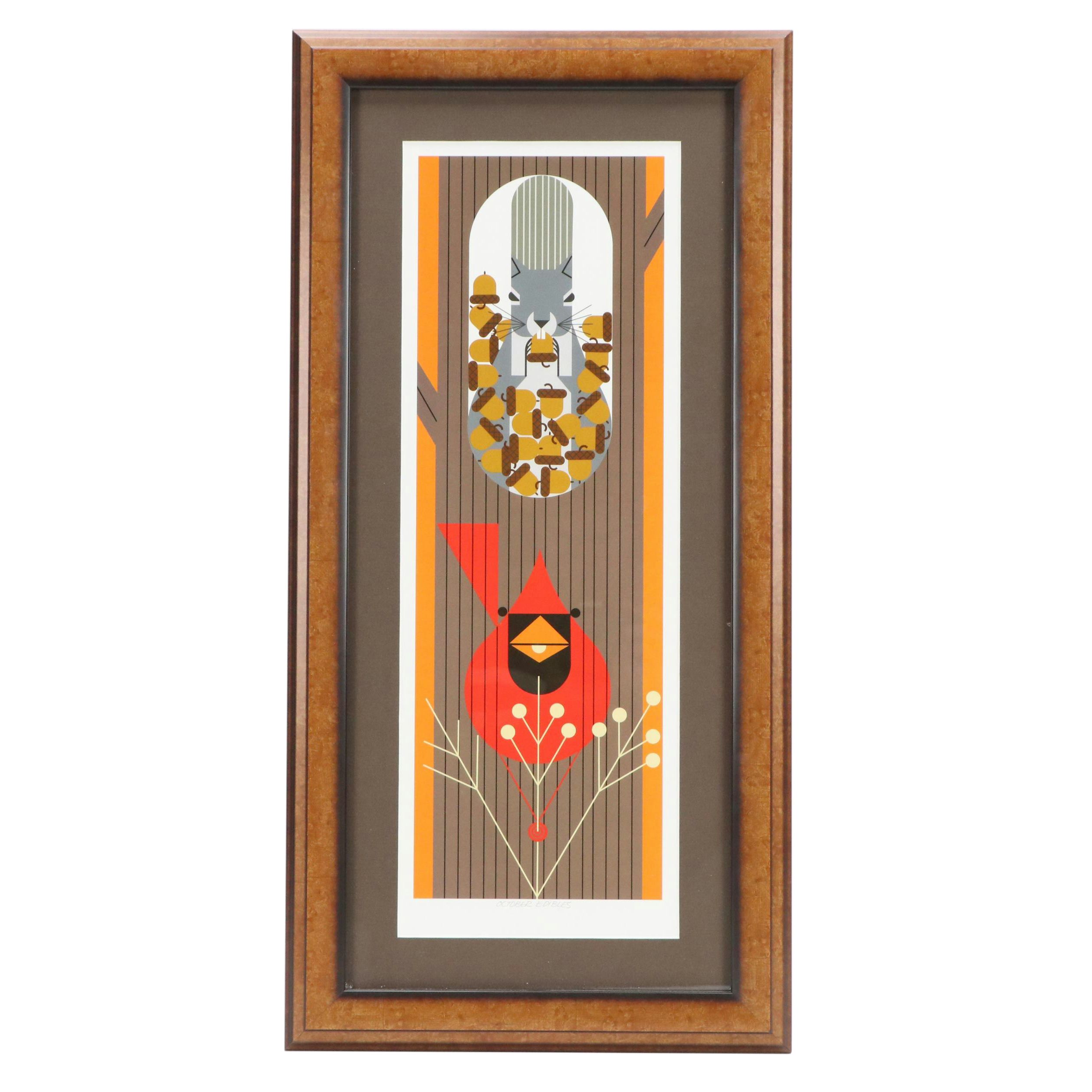 Offset Lithograph After Charley Harper "October Edibles"