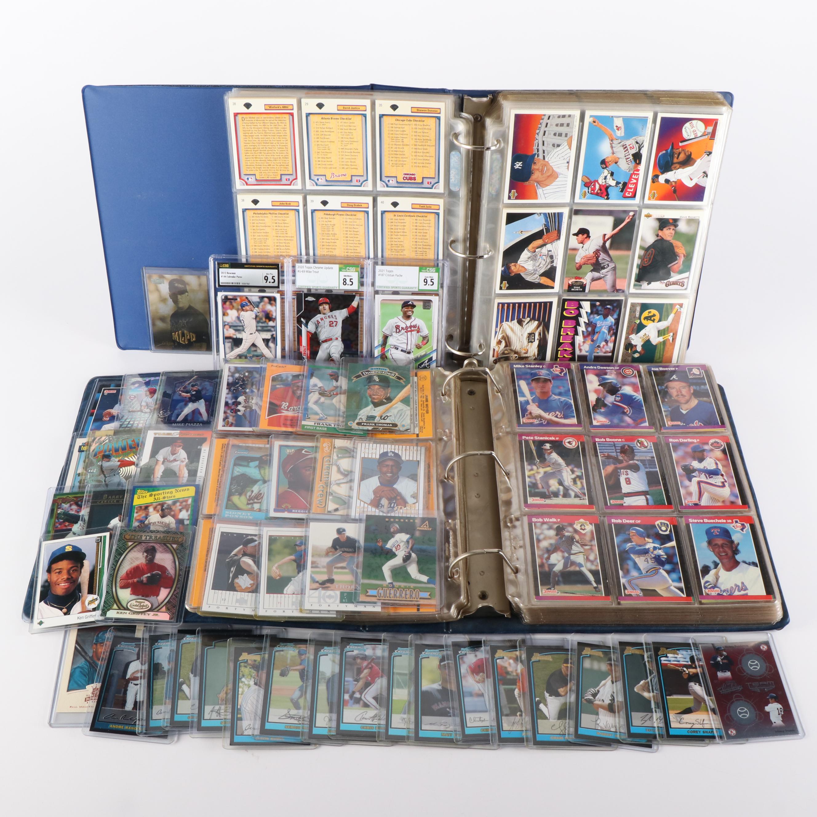 1000 + Card Lot, inserts, graded Trout, Griffey Jr, and Thomas Rookie