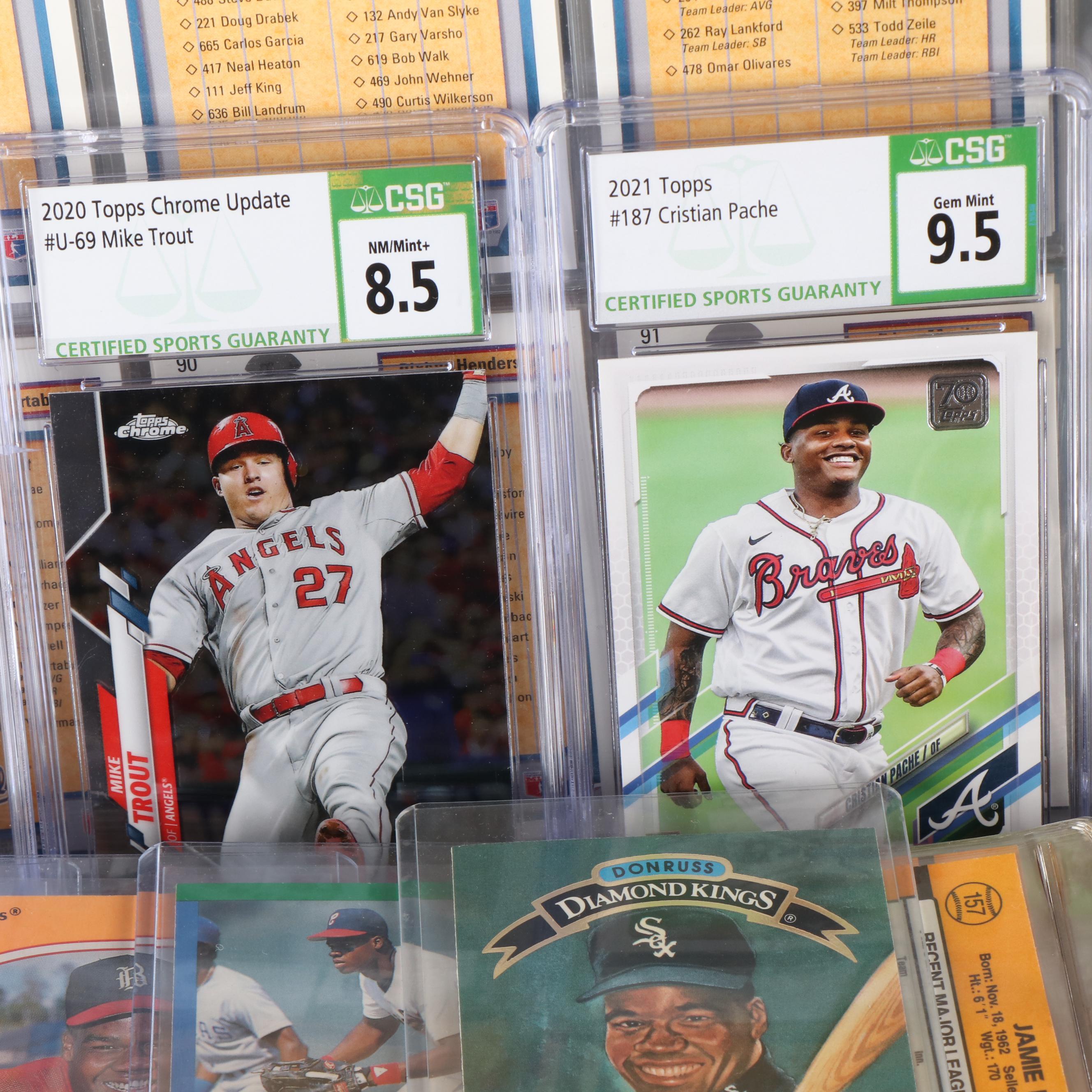 1000 + Card Lot, inserts, graded Trout, Griffey Jr, and Thomas Rookie