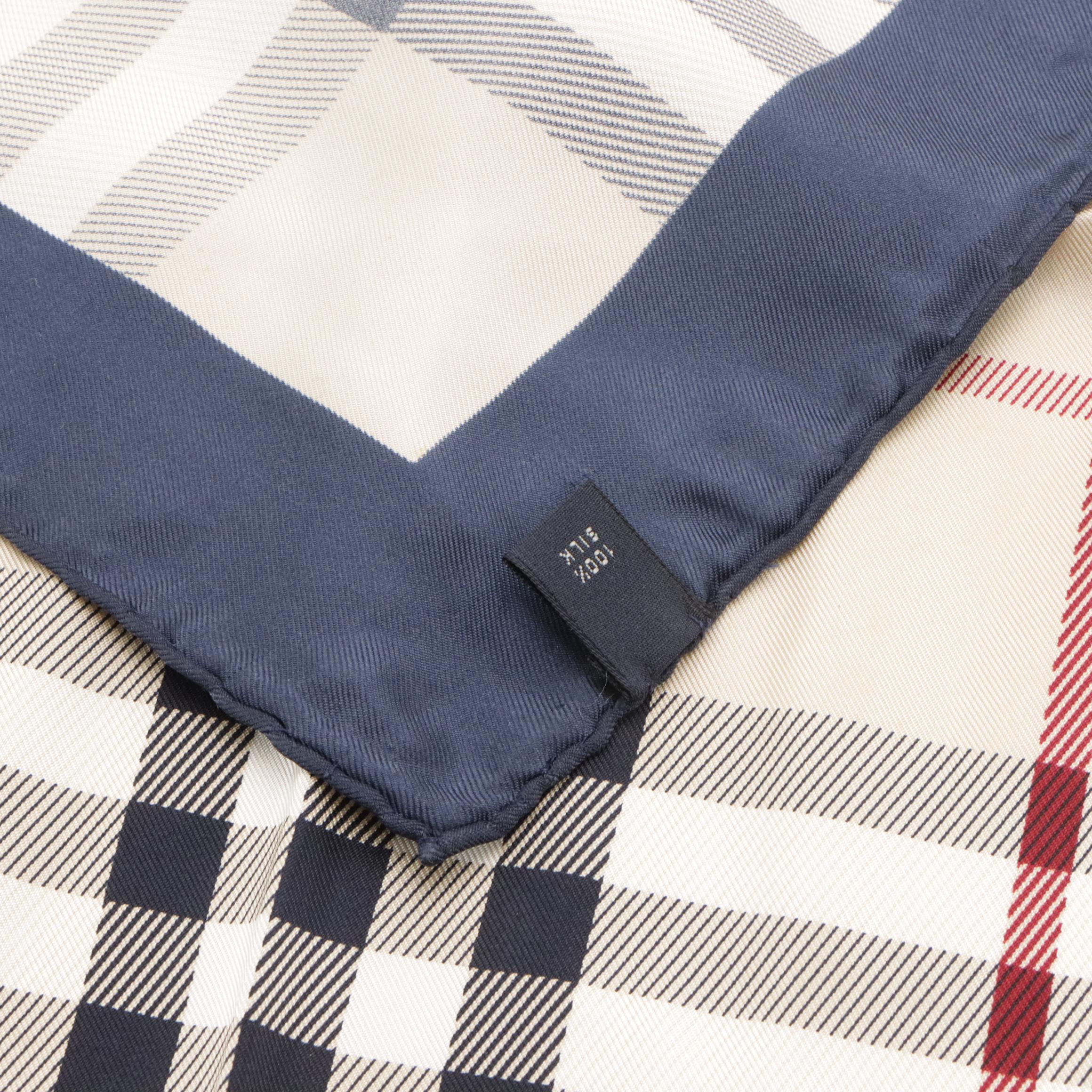 Burberry Check Scarf 90 in Silk Twill with Tag and Gift Sleeve