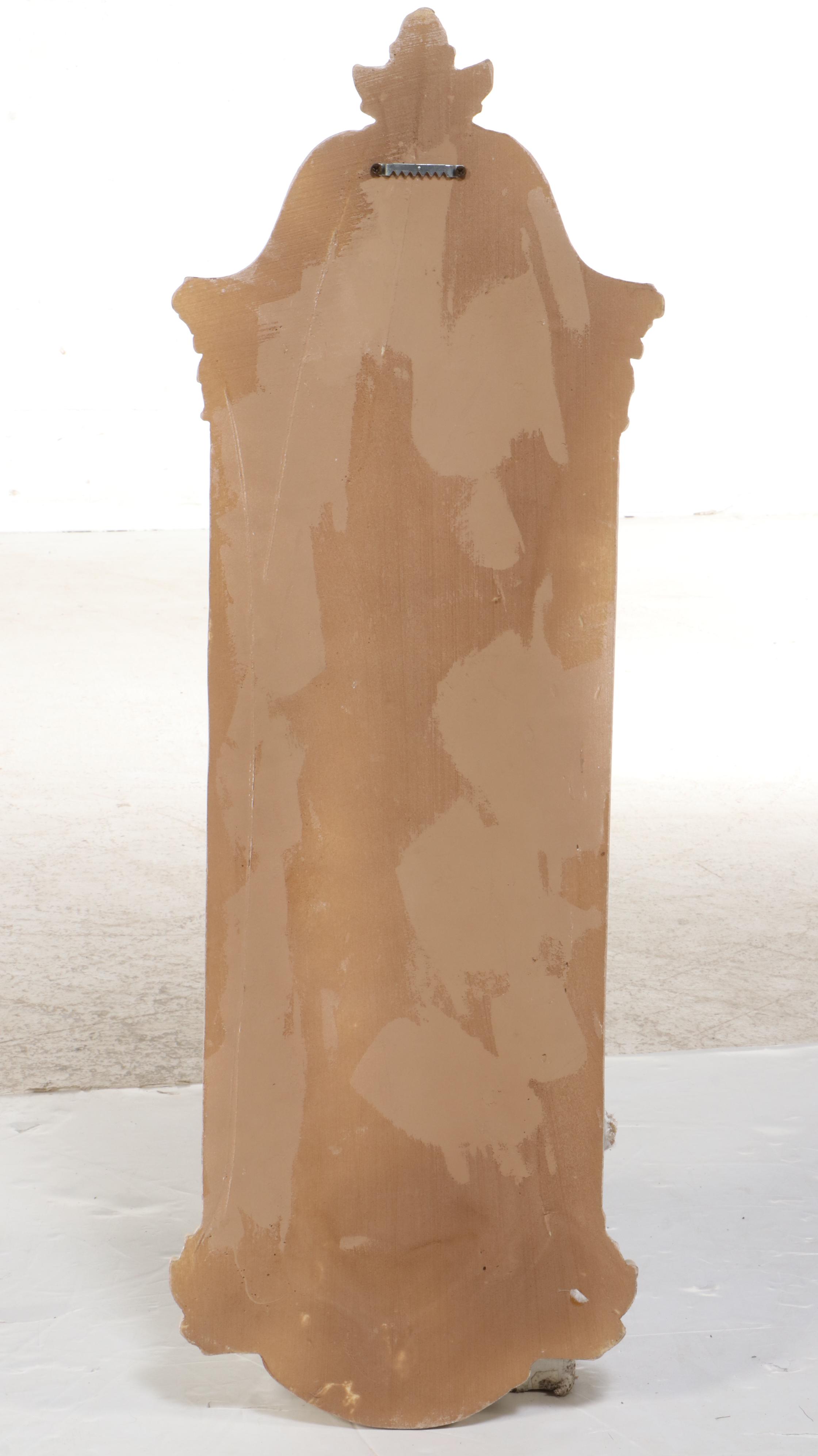 Three Neoclassical Style Plaster Pedestals with Compsite Wall Hanging Panel