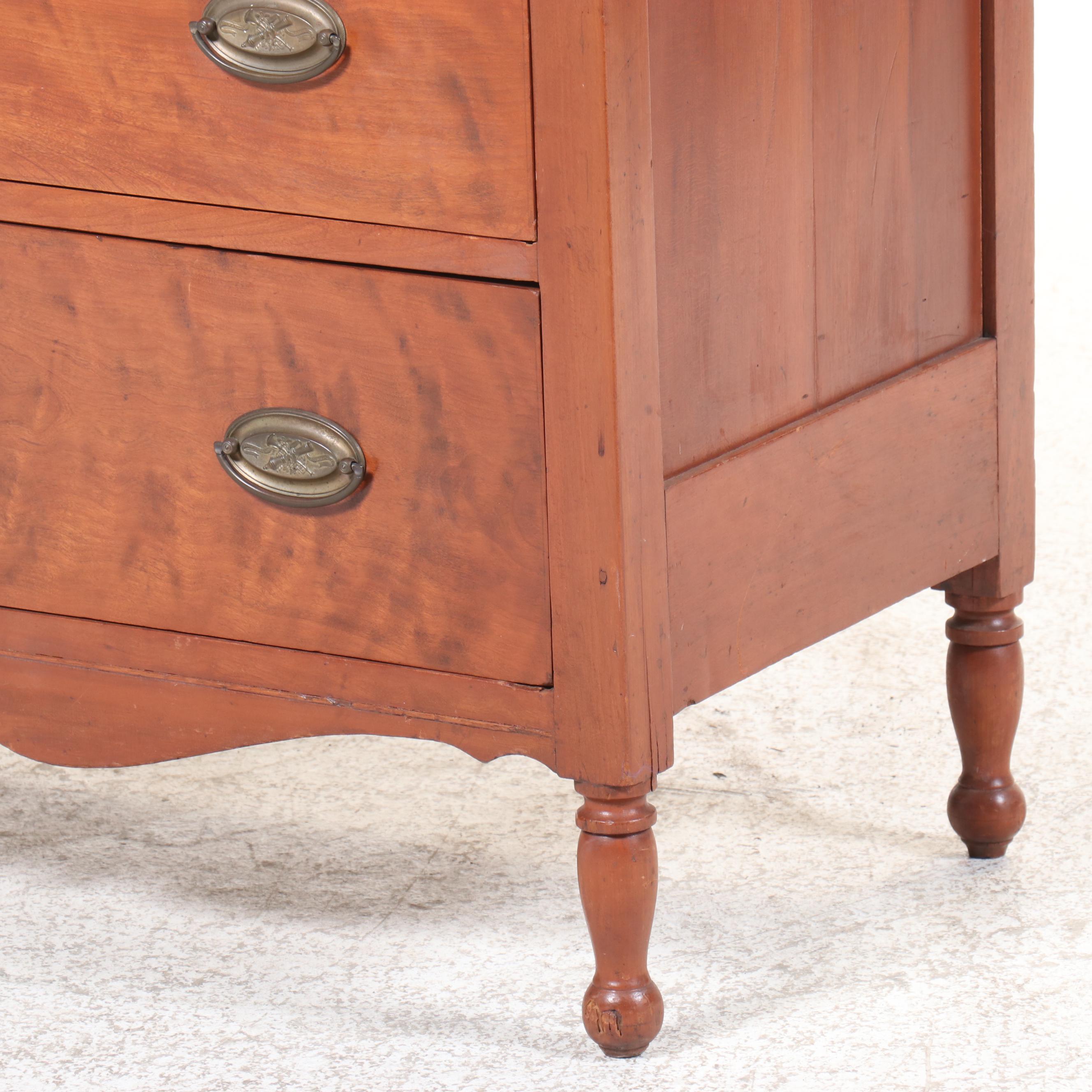 Sheraton Style Birch Four-Drawer Chest, Early 20th Century