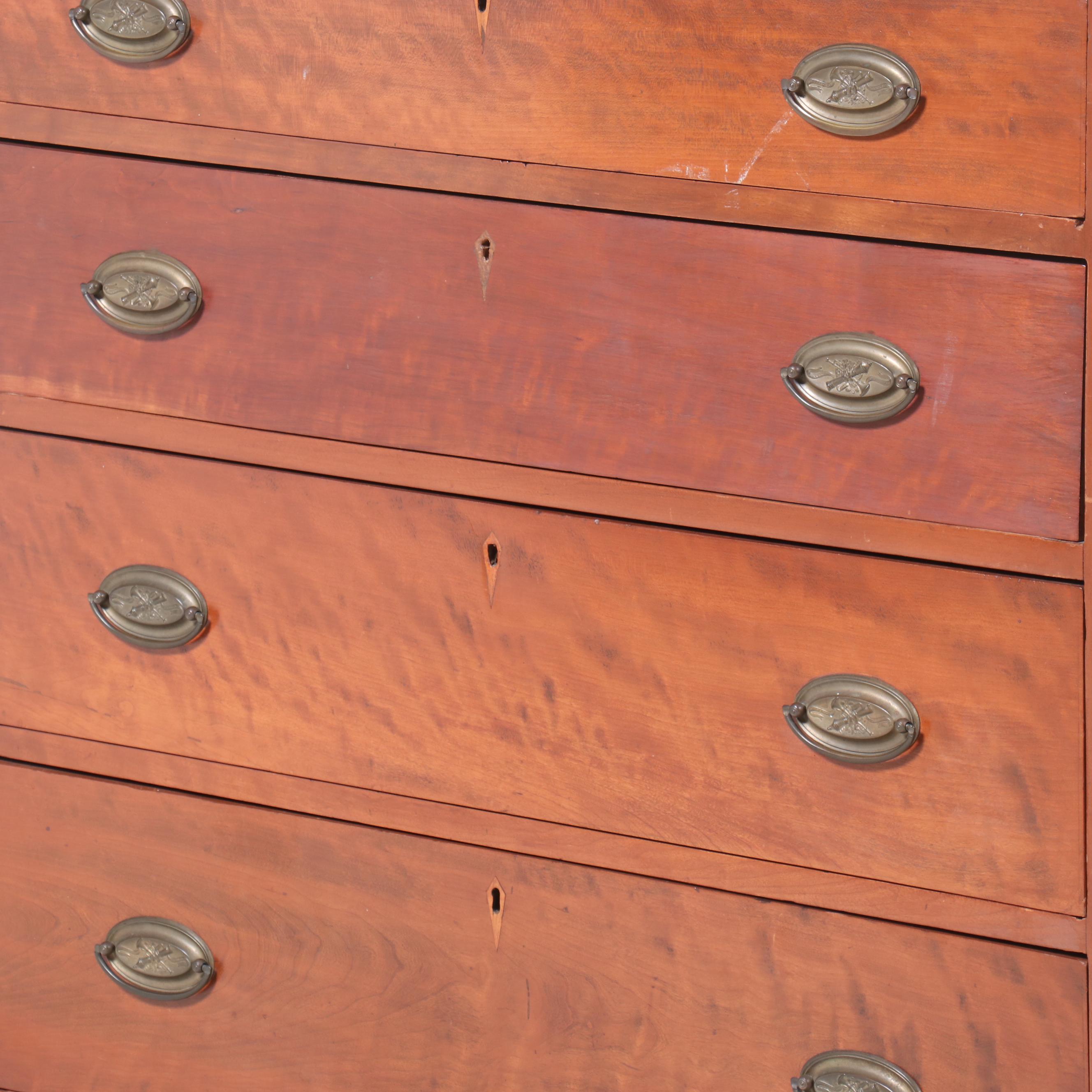 Sheraton Style Birch Four-Drawer Chest, Early 20th Century