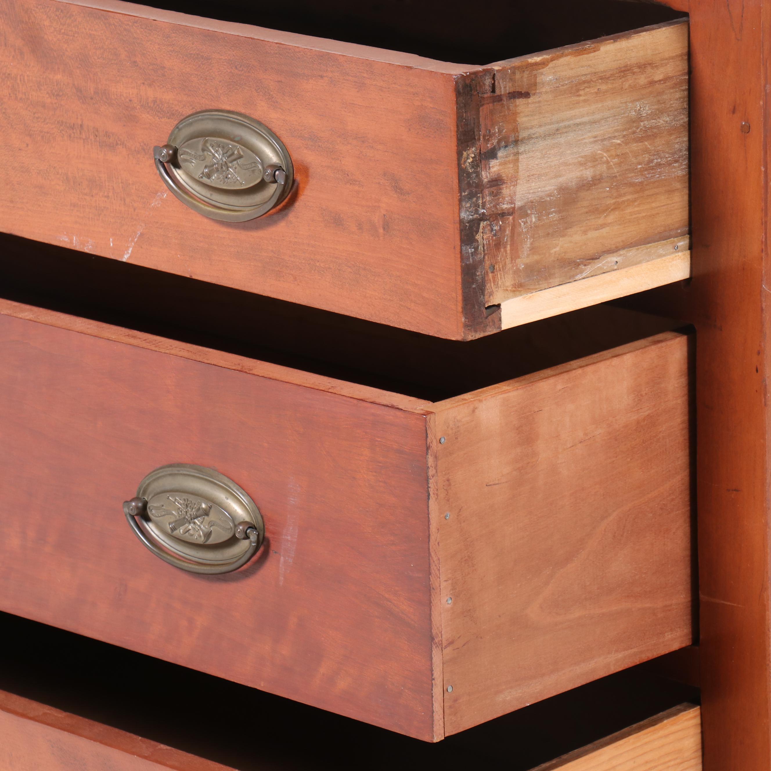 Sheraton Style Birch Four-Drawer Chest, Early 20th Century