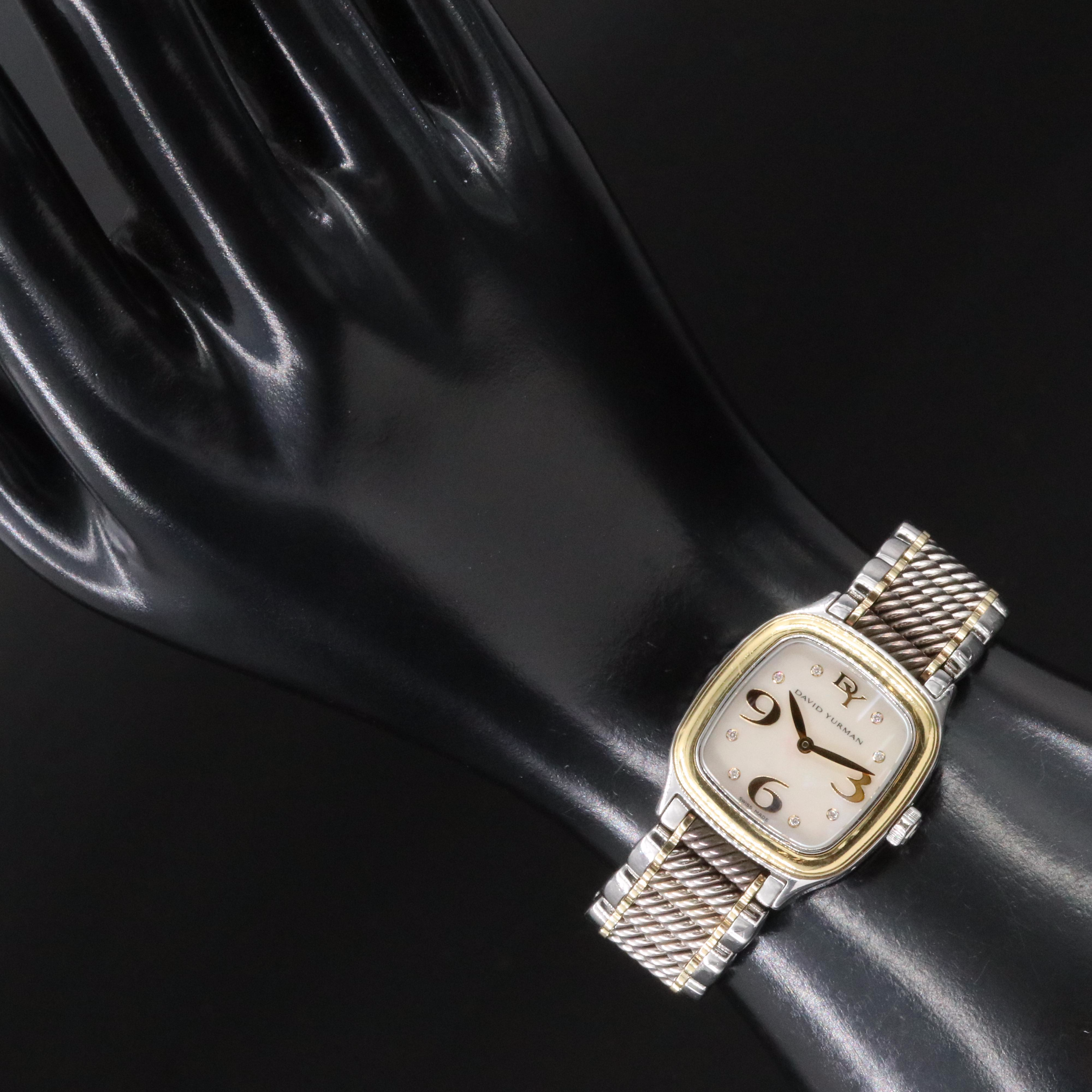 David Yurman Thoroughbred Diamond & Mother-of-Pearl 18K & Sterling Silver Watch