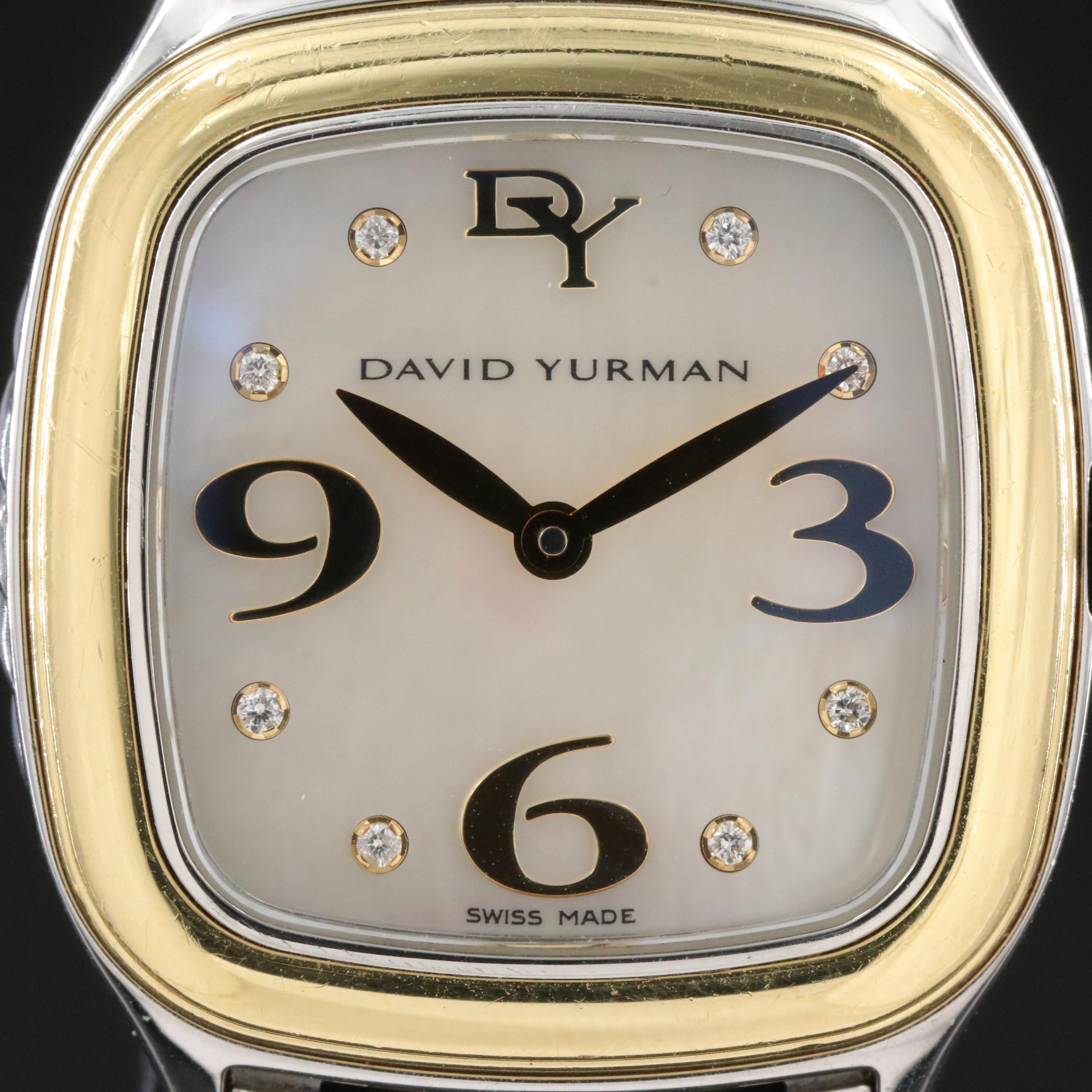 David Yurman Thoroughbred Diamond & Mother-of-Pearl 18K & Sterling Silver Watch