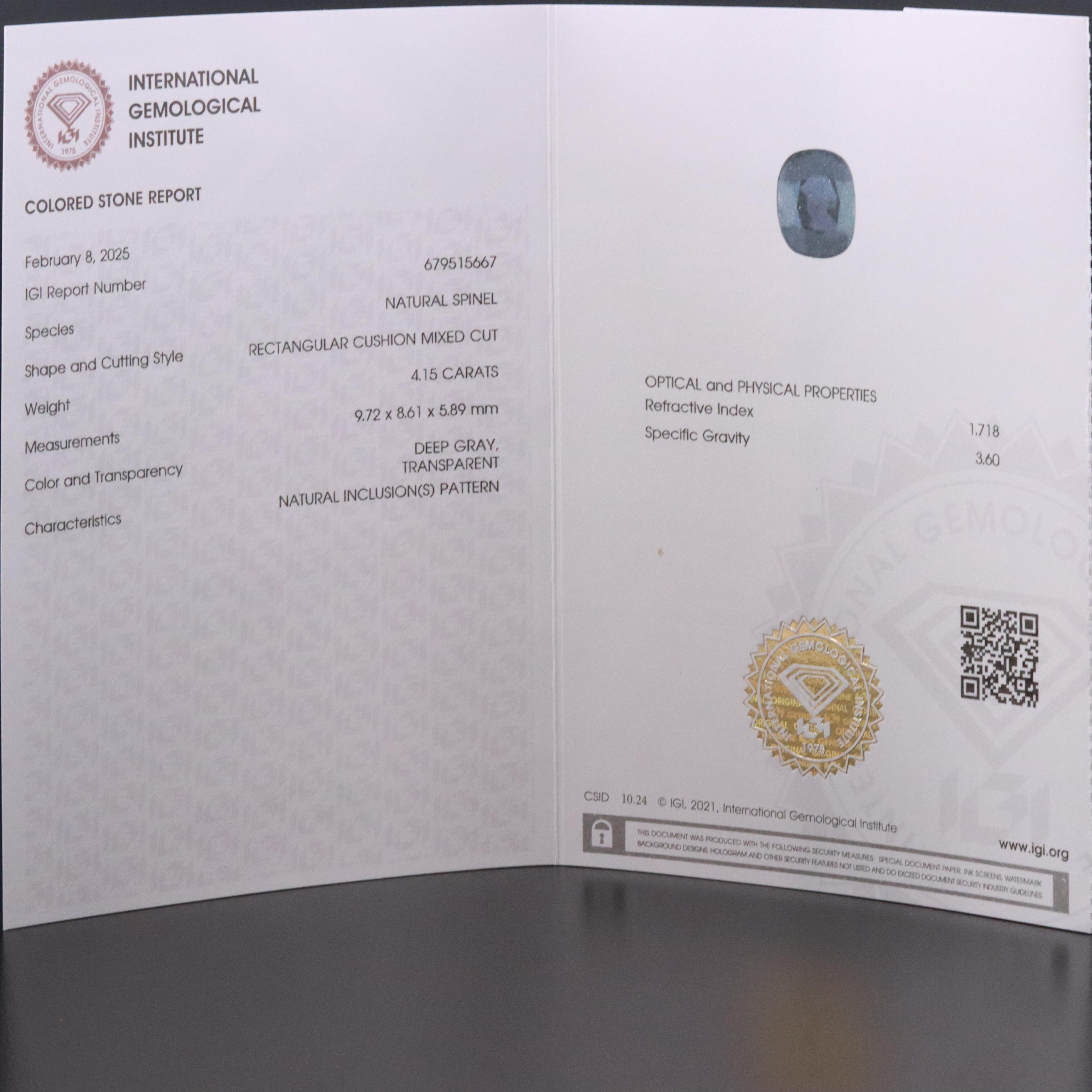 Loose 4.15 CT Spinel with IGI Report