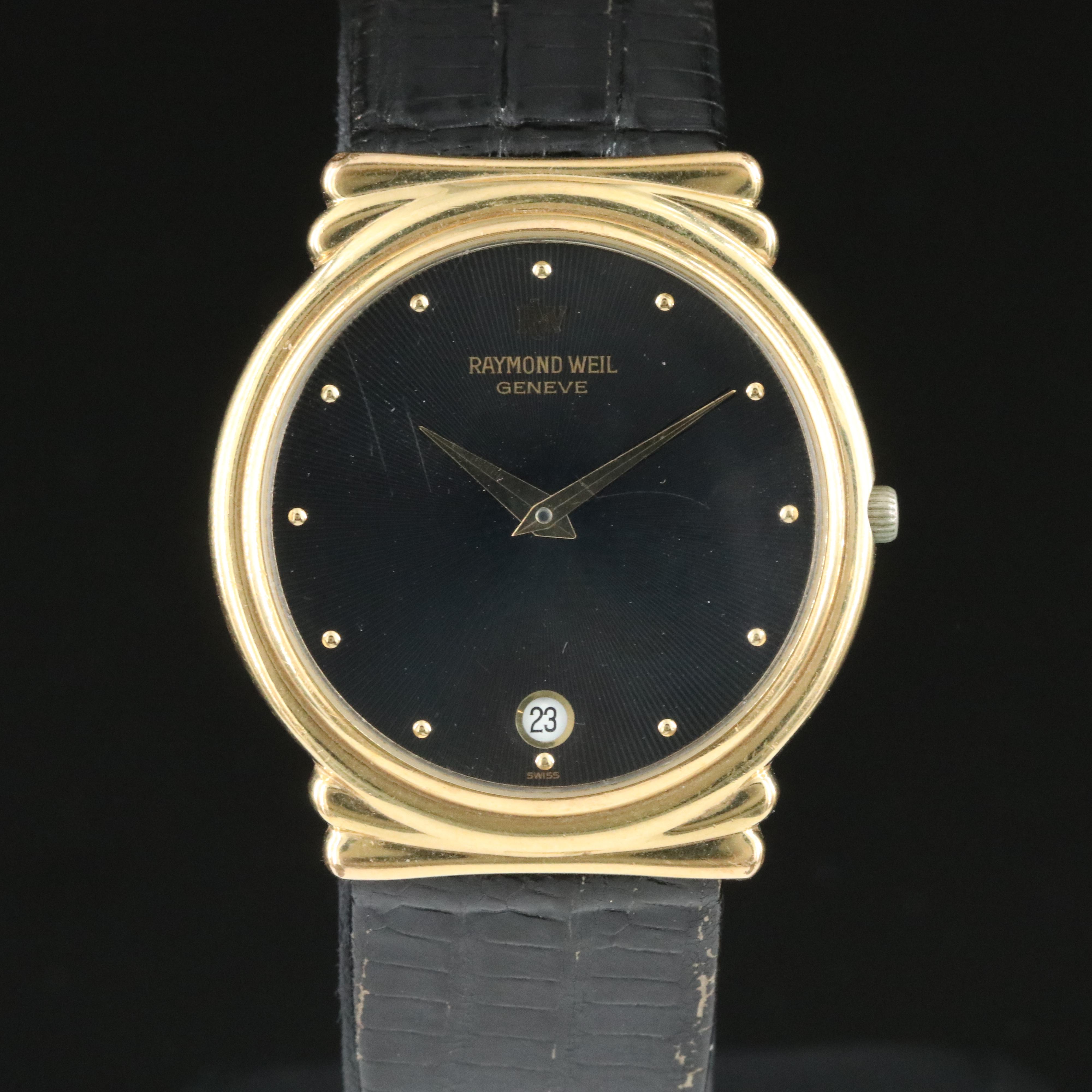 Raymond Weil Black Sunburst Dial 31mm Gold-Plated Quartz Watch 5515