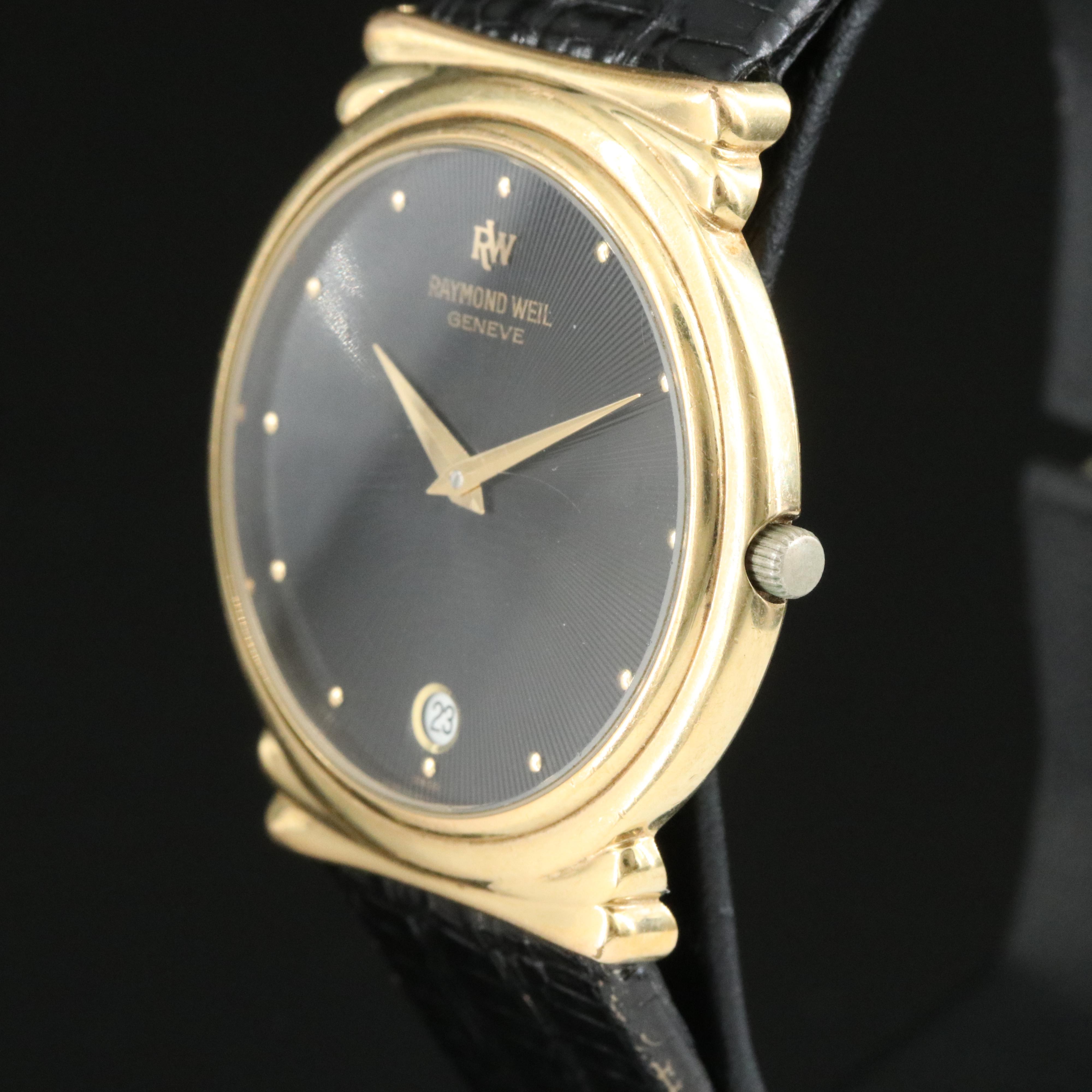 Raymond Weil Black Sunburst Dial 31mm Gold-Plated Quartz Watch 5515