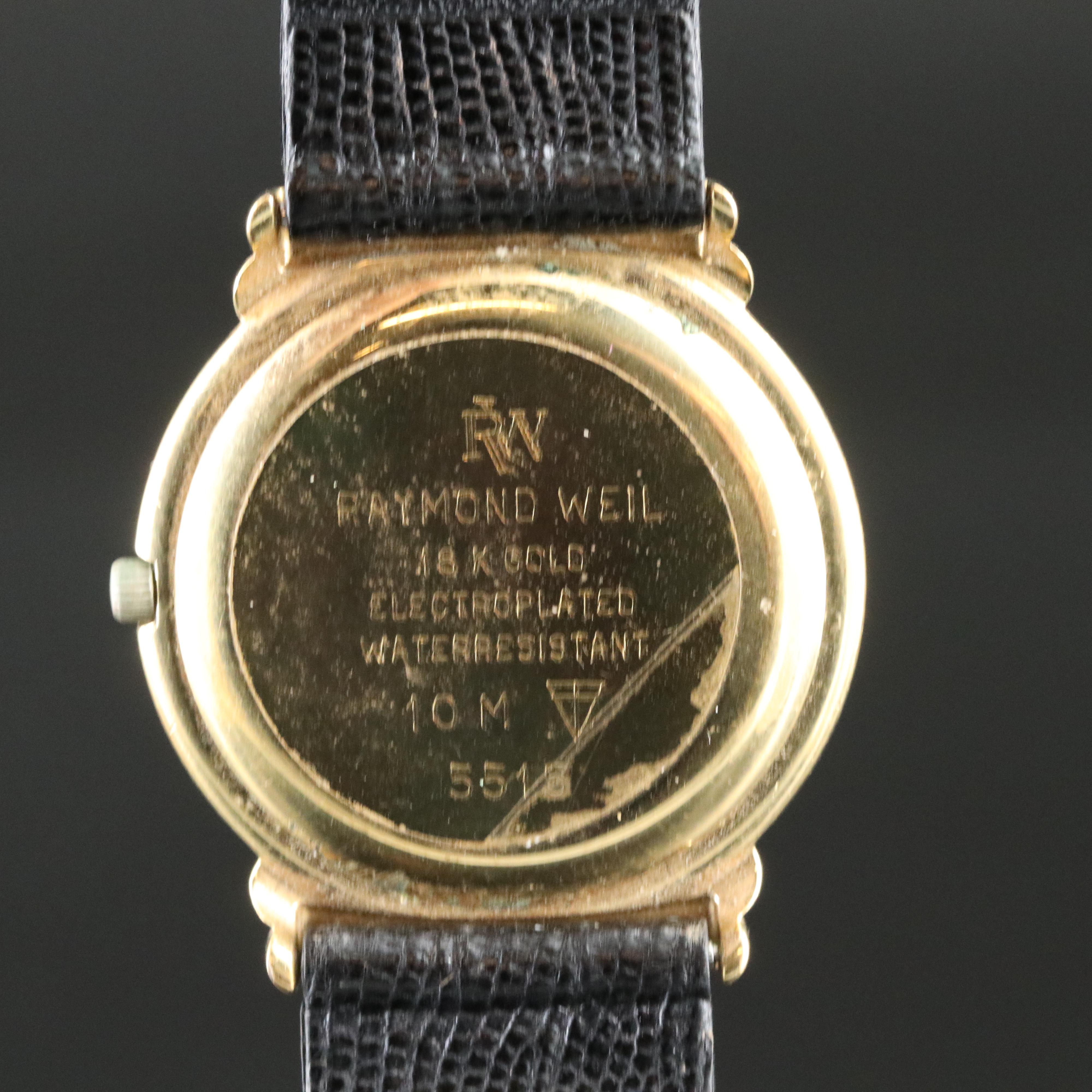 Raymond Weil Black Sunburst Dial 31mm Gold-Plated Quartz Watch 5515