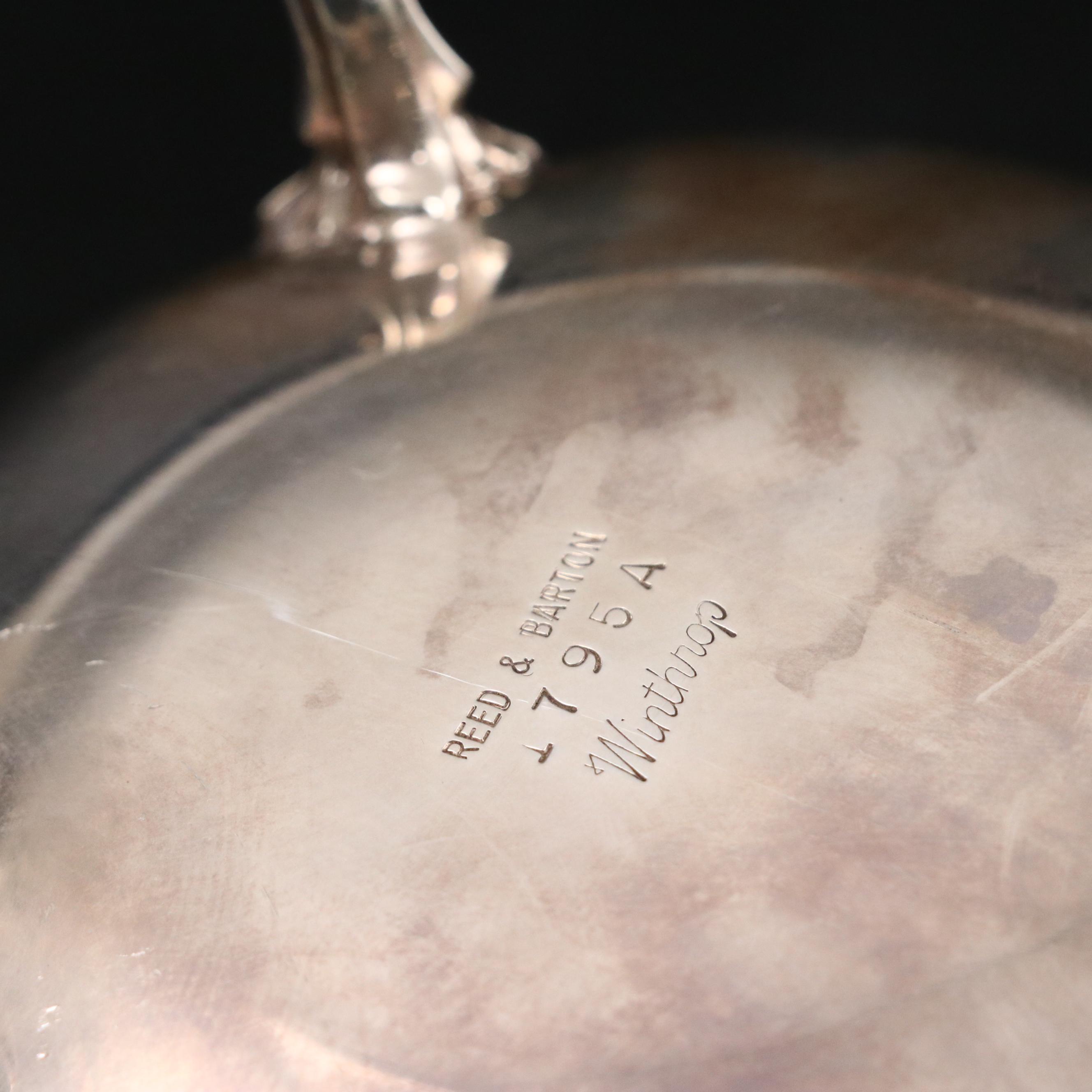 Vintage Silver Plate Christofle Tongs, Reed & Barton Gravy Boat & Tea Strainer