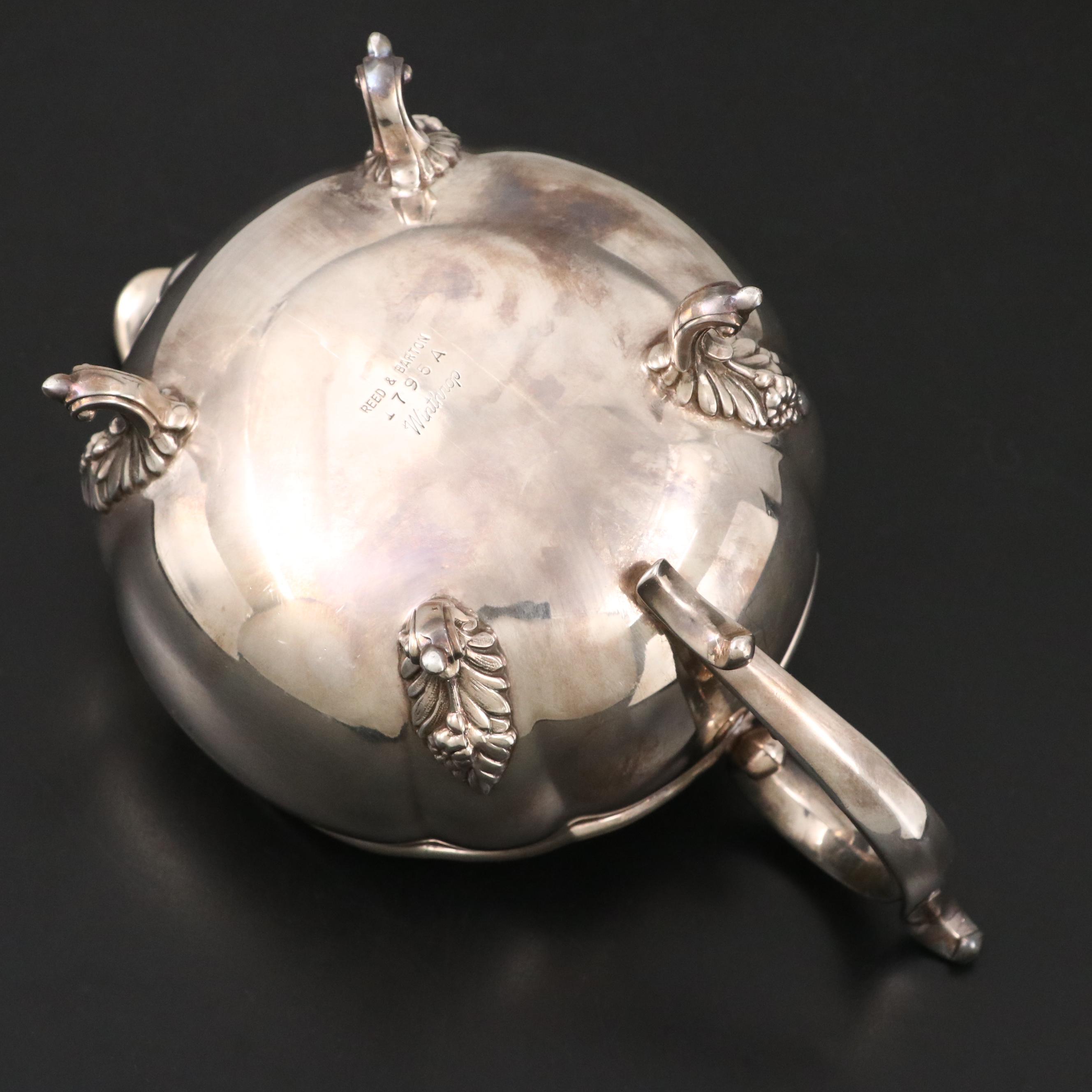 Vintage Silver Plate Christofle Tongs, Reed & Barton Gravy Boat & Tea Strainer