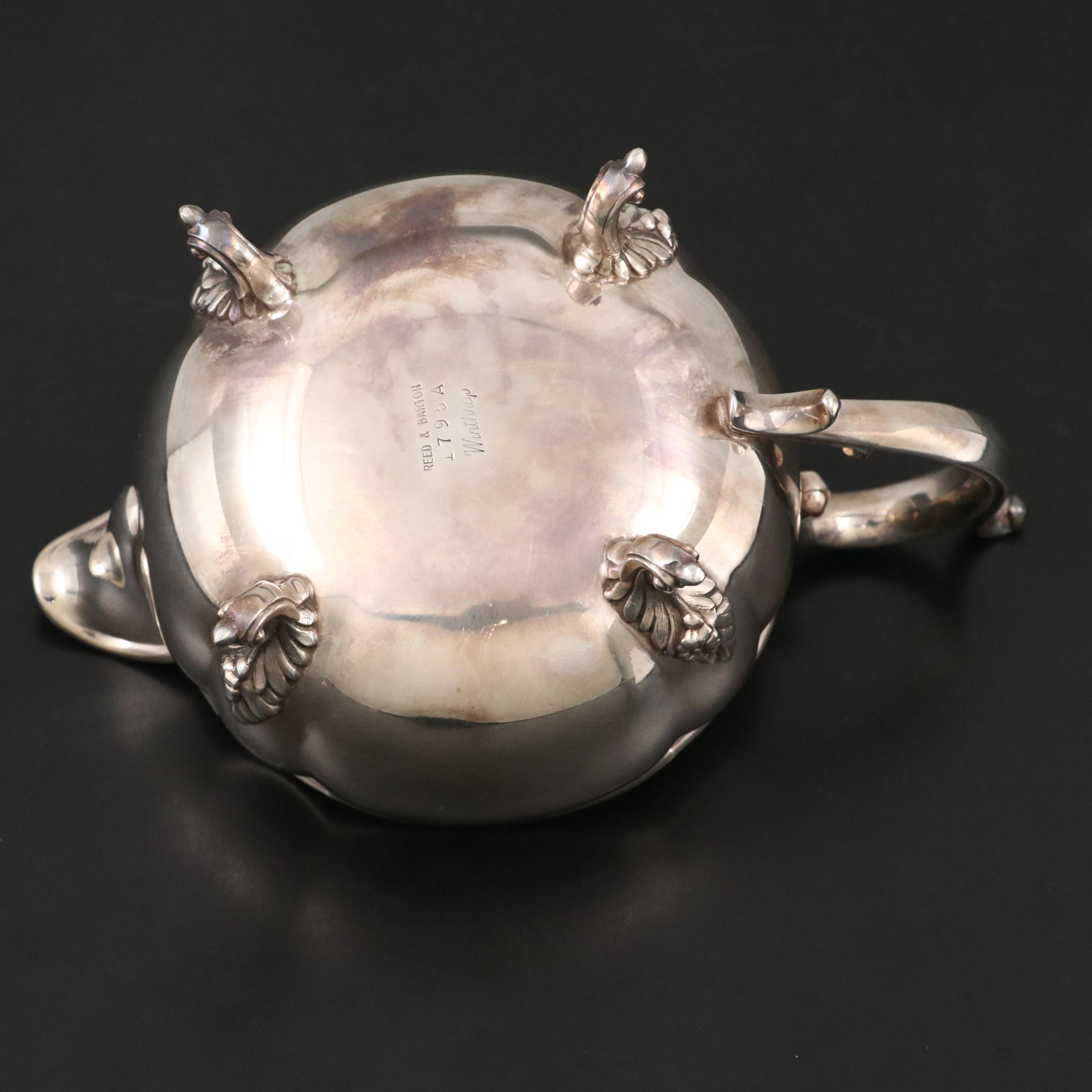 Vintage Silver Plate Christofle Tongs, Reed & Barton Gravy Boat & Tea Strainer