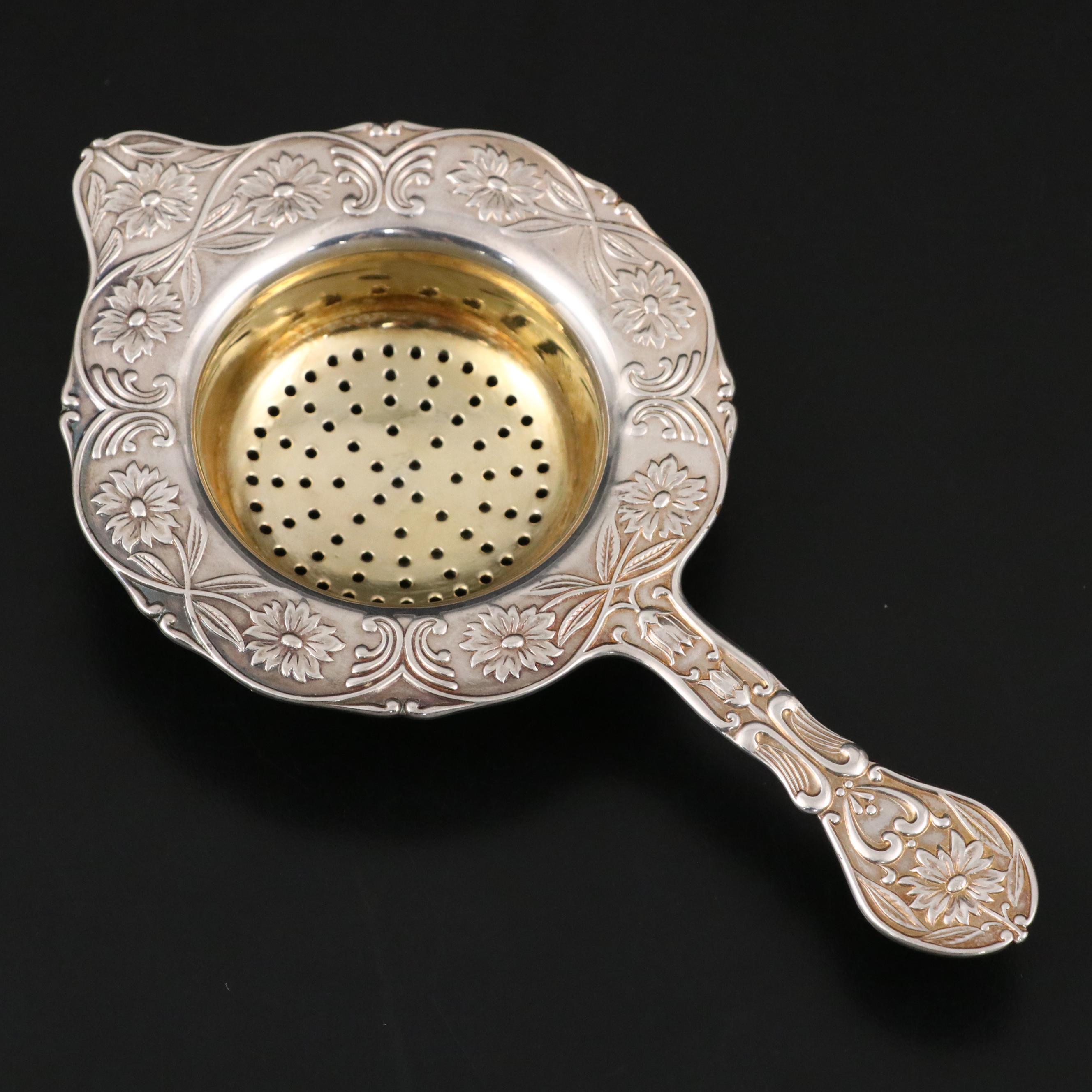 Vintage Silver Plate Christofle Tongs, Reed & Barton Gravy Boat & Tea Strainer