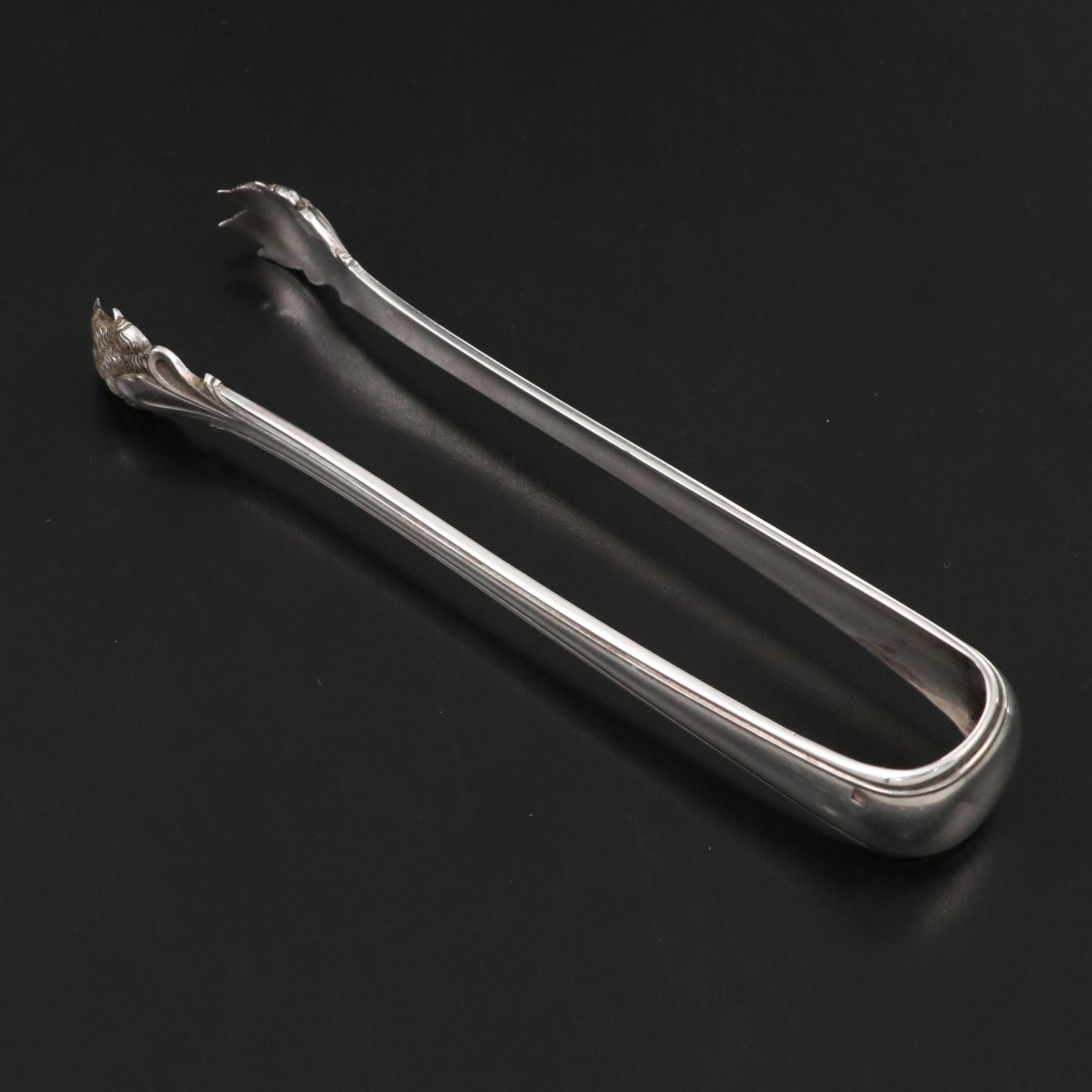 Vintage Silver Plate Christofle Tongs, Reed & Barton Gravy Boat & Tea Strainer