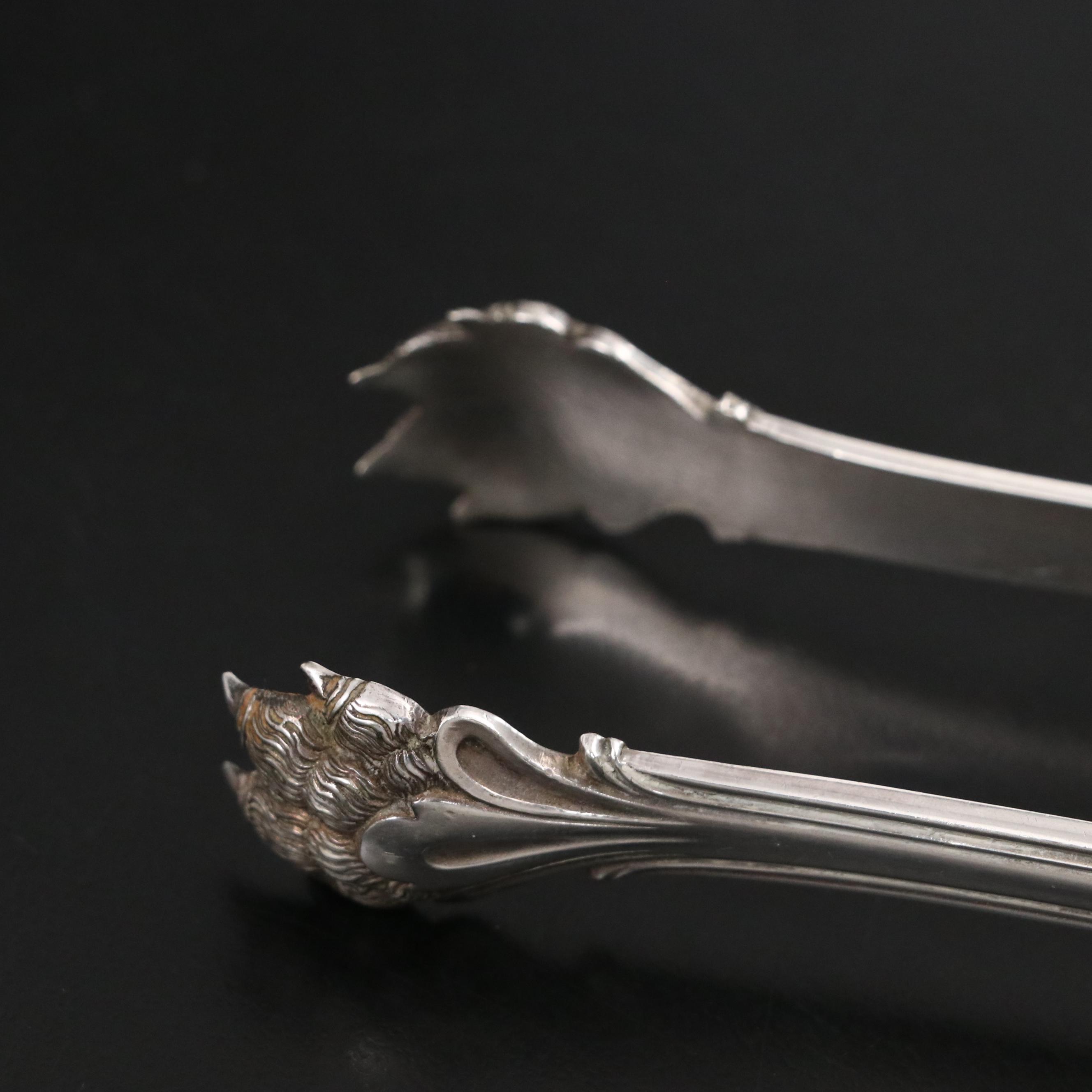 Vintage Silver Plate Christofle Tongs, Reed & Barton Gravy Boat & Tea Strainer