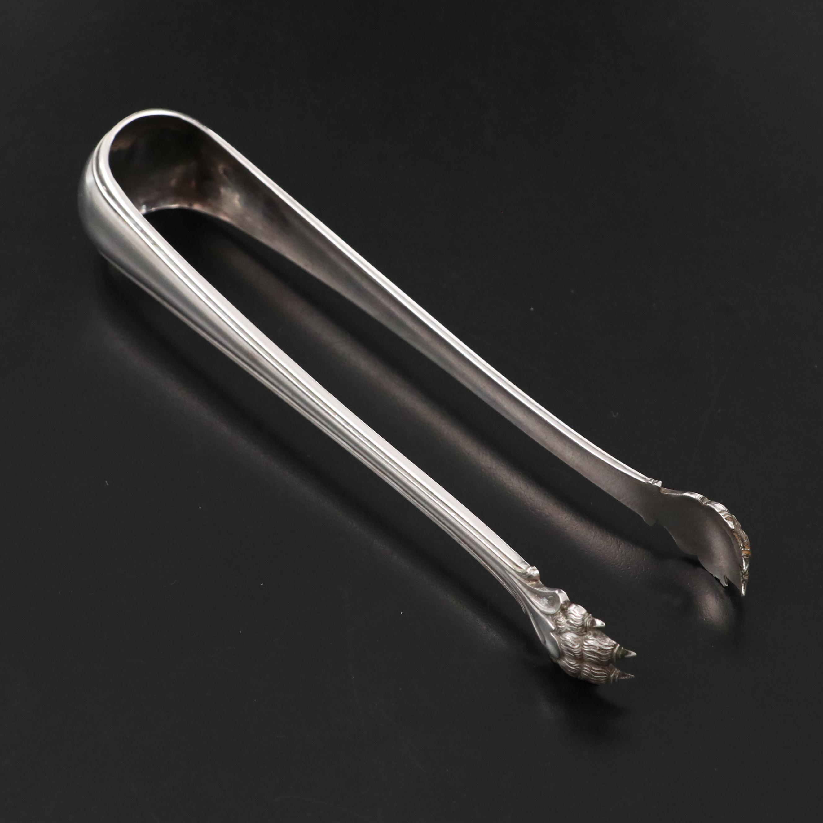 Vintage Silver Plate Christofle Tongs, Reed & Barton Gravy Boat & Tea Strainer