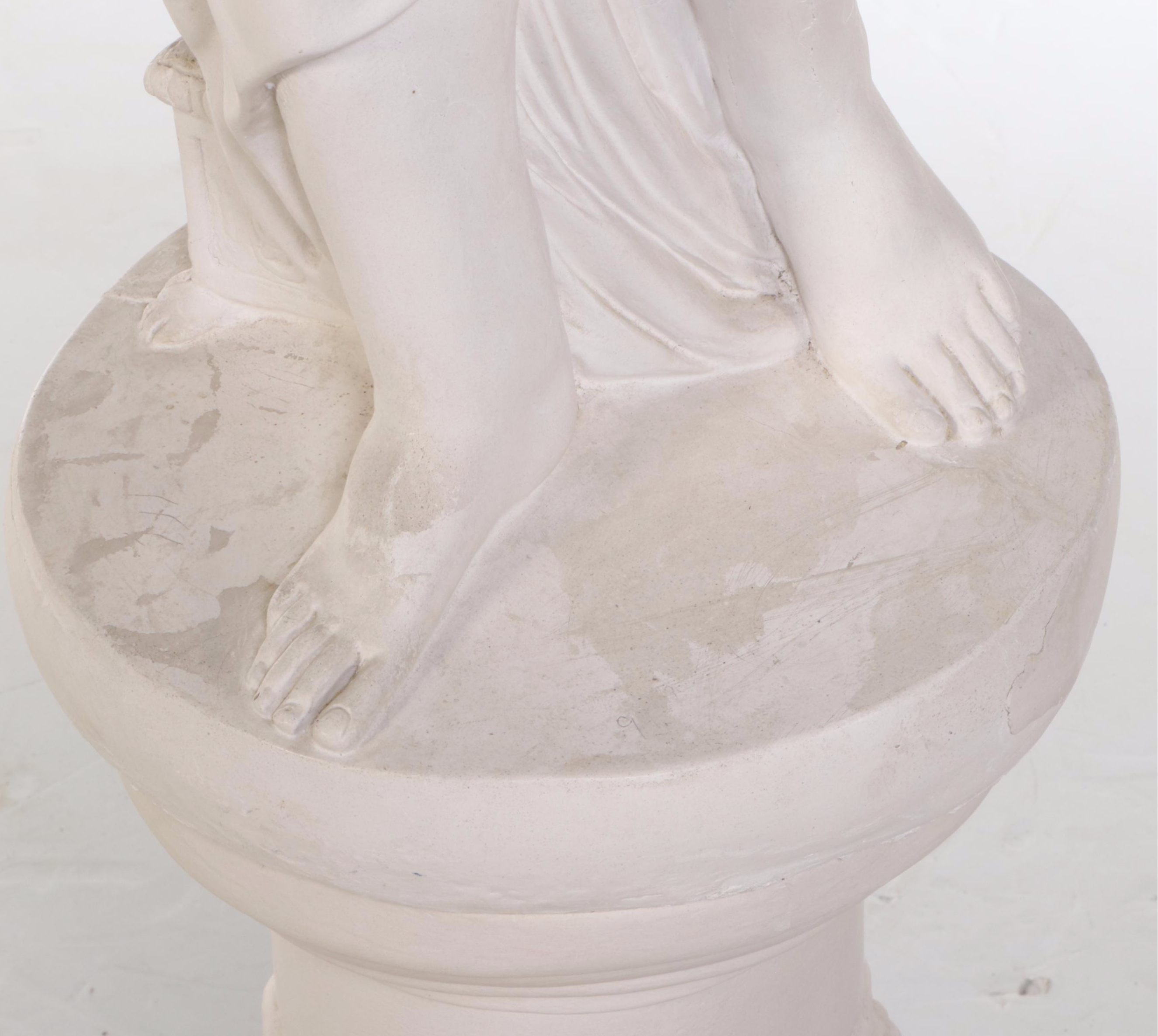 Cast Plaster Figure After Antonio Canova "Venus Italica" on Pedestal