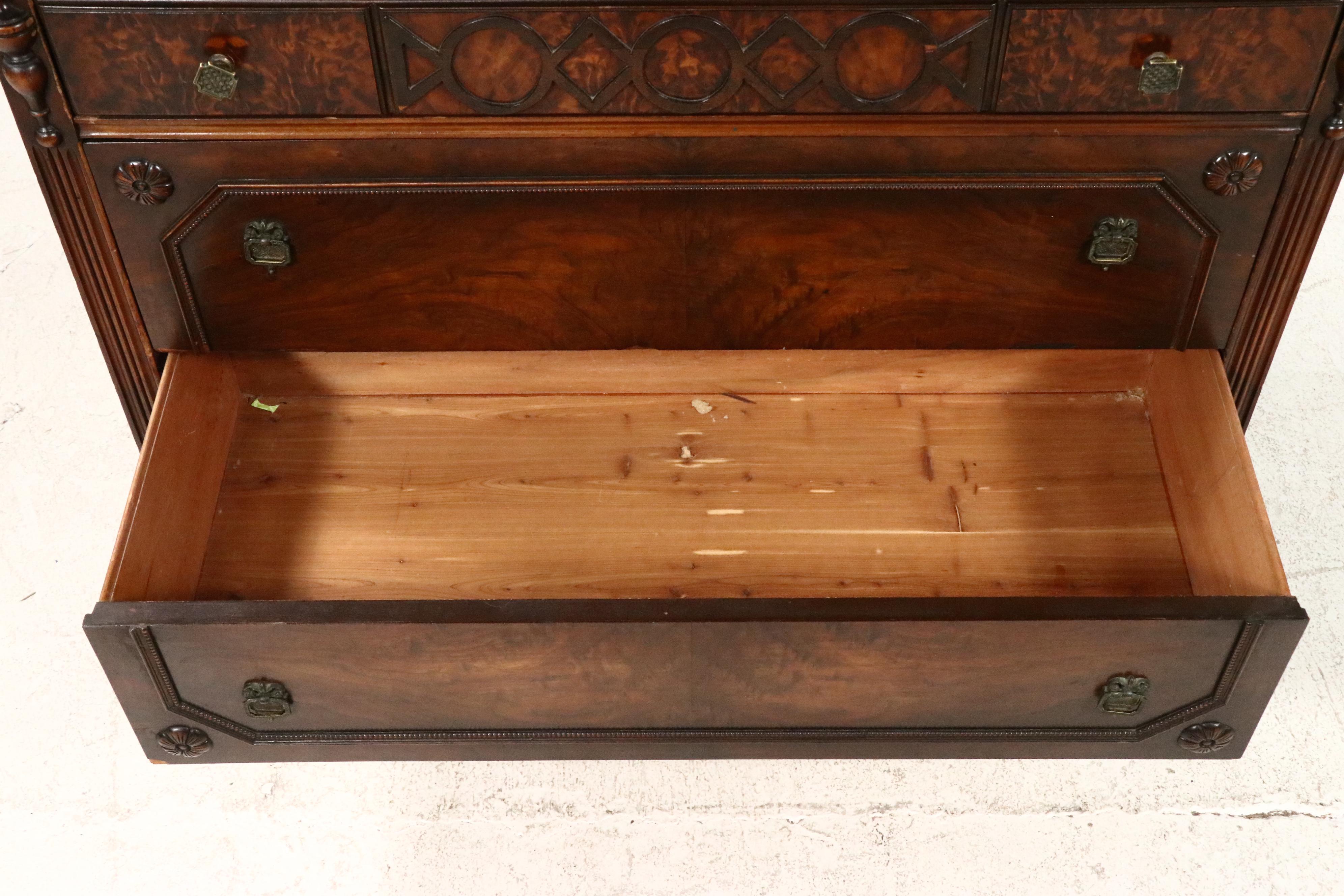 Jacobean Style Walnut Chest on Chest, Early to Mid-20th Century