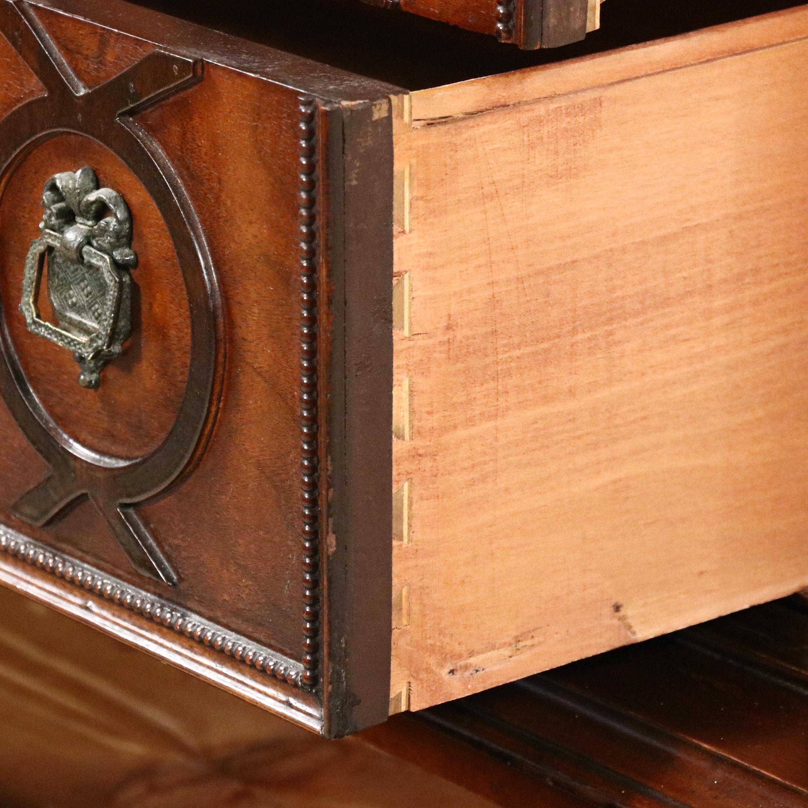 Jacobean Style Walnut Chest on Chest, Early to Mid-20th Century