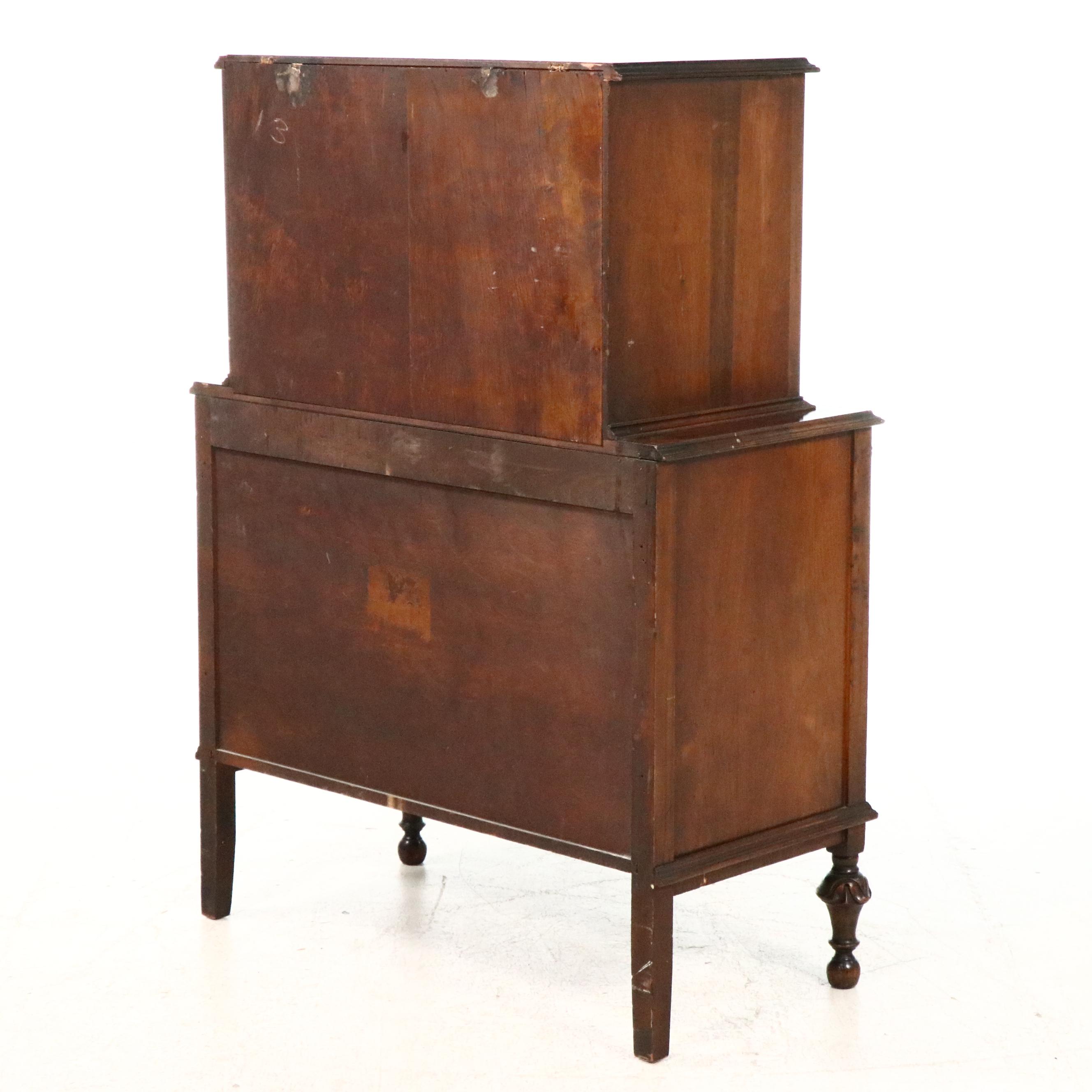 Jacobean Style Walnut Chest on Chest, Early to Mid-20th Century