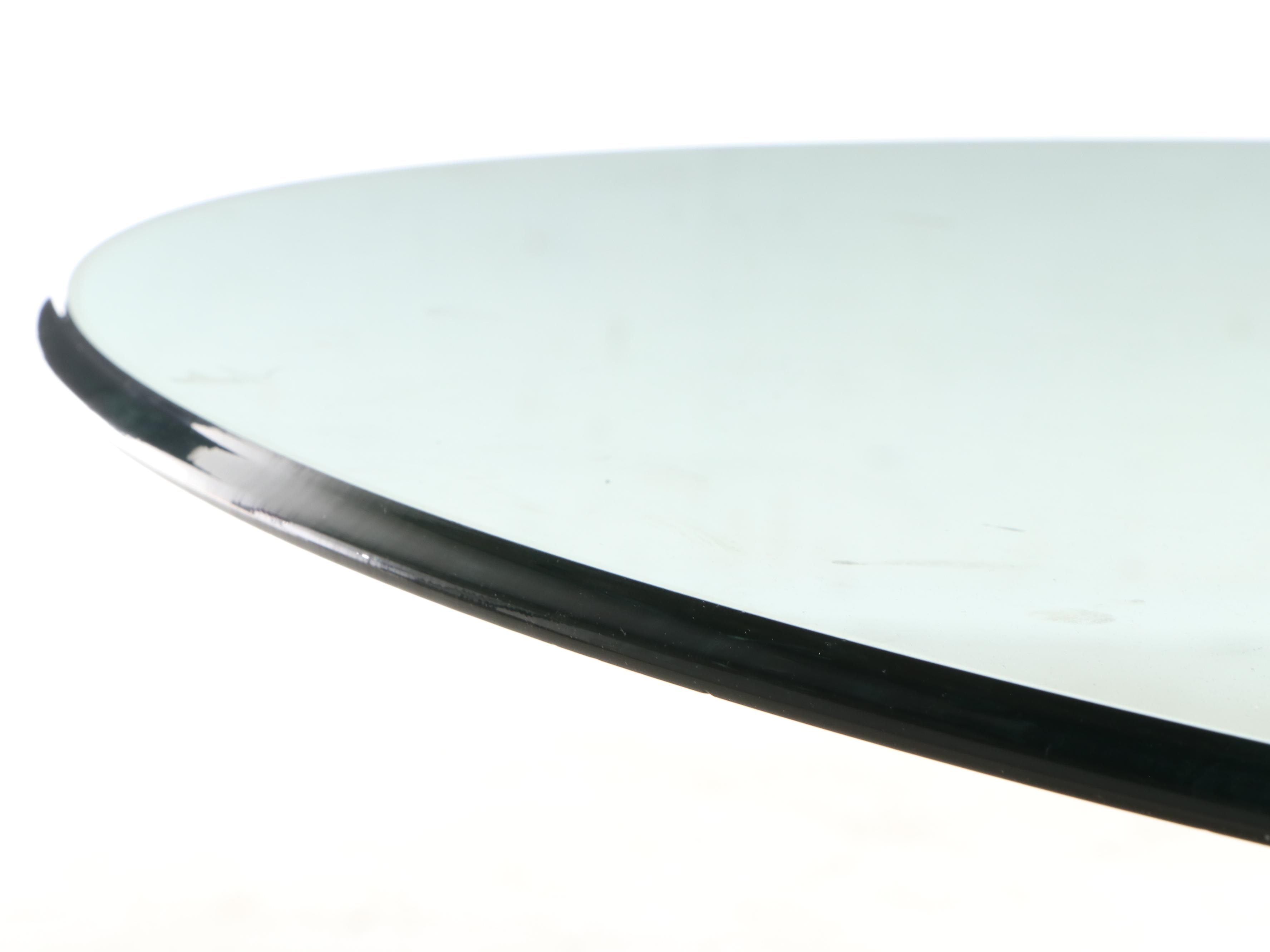 Neoclassical Style Wrought Iron and Plaster Dining Table with Glass Top