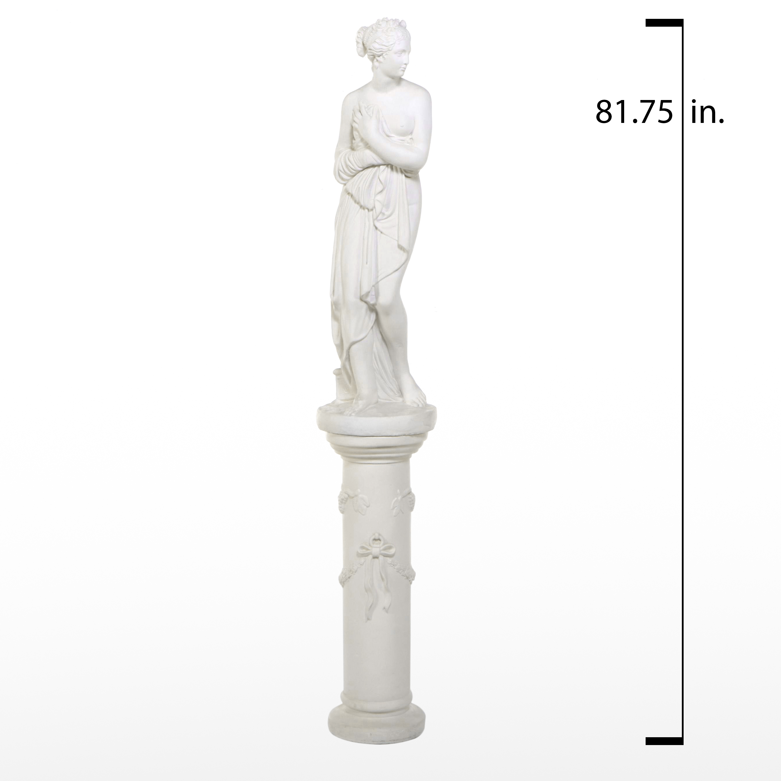 Cast Plaster Figure After Antonio Canova "Venus Italica" on Pedestal