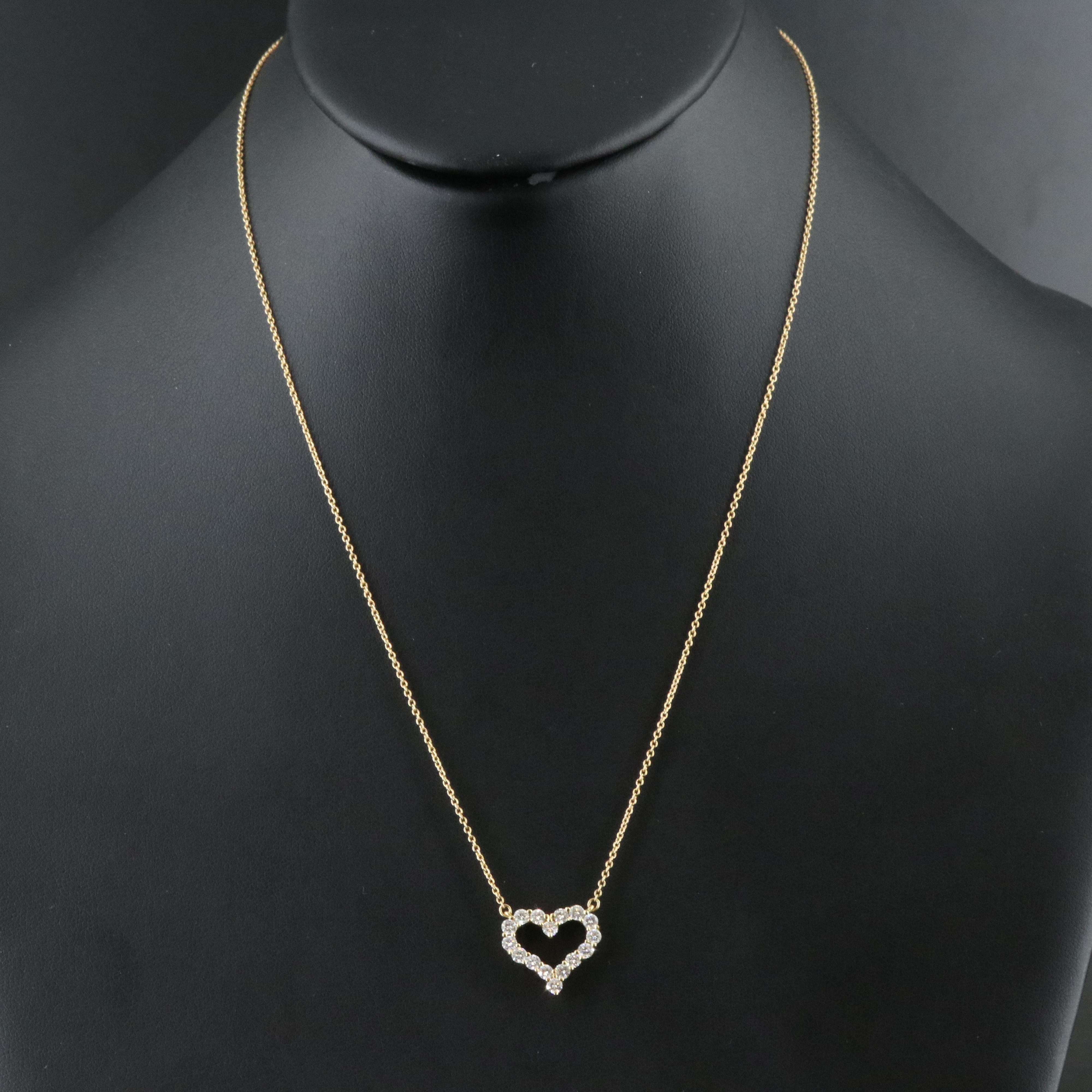 Tiffany & Co. 18K 0.76 CTW Diamond Heart Necklace