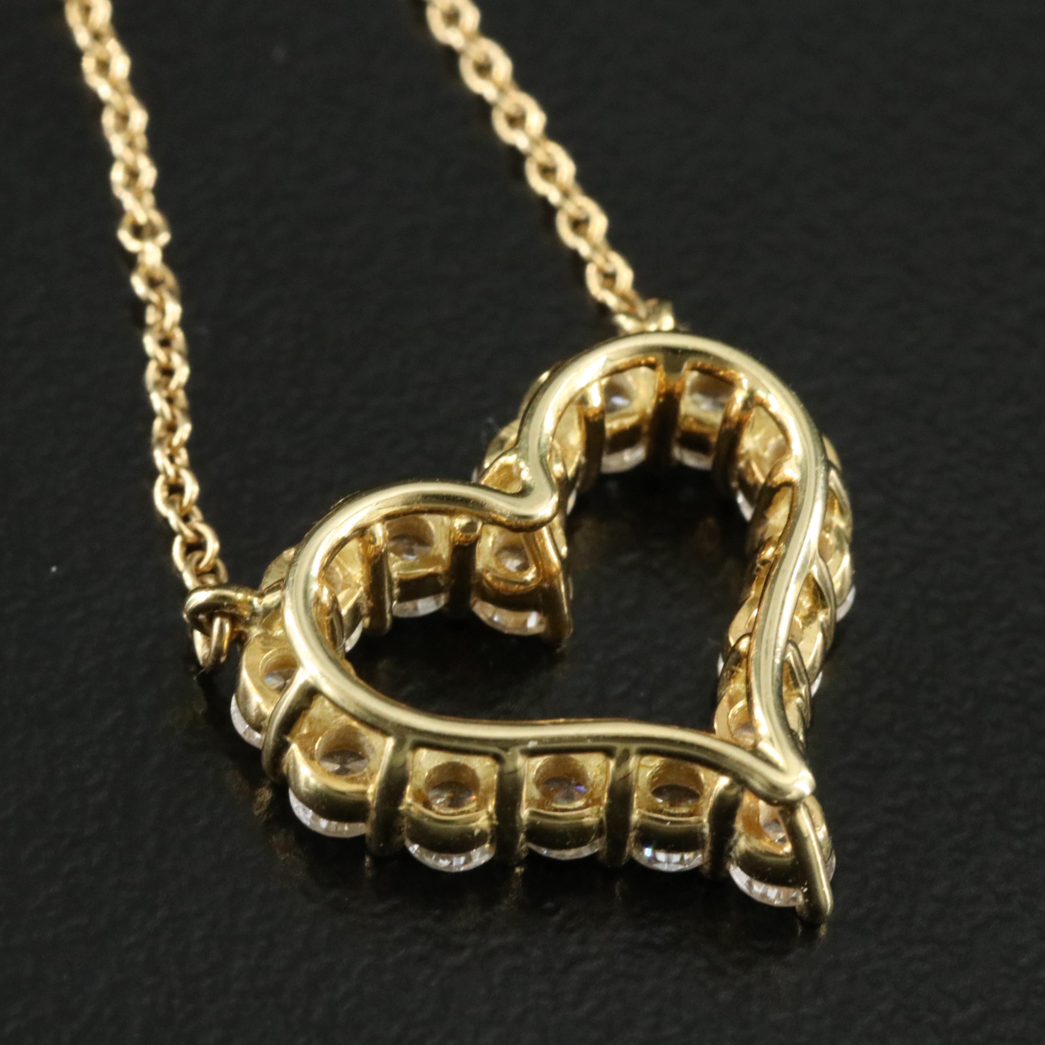 Tiffany & Co. 18K 0.76 CTW Diamond Heart Necklace