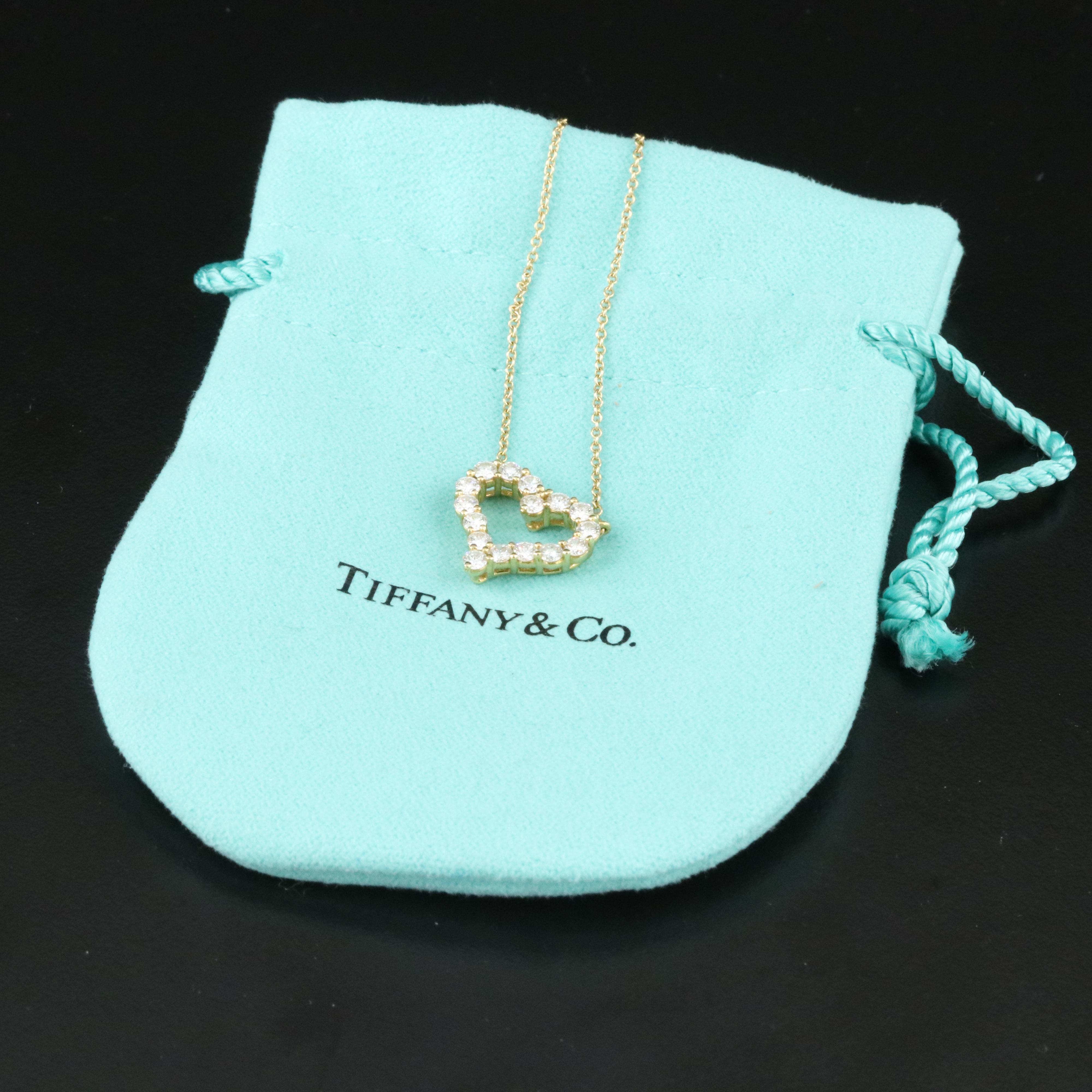 Tiffany & Co. 18K 0.76 CTW Diamond Heart Necklace