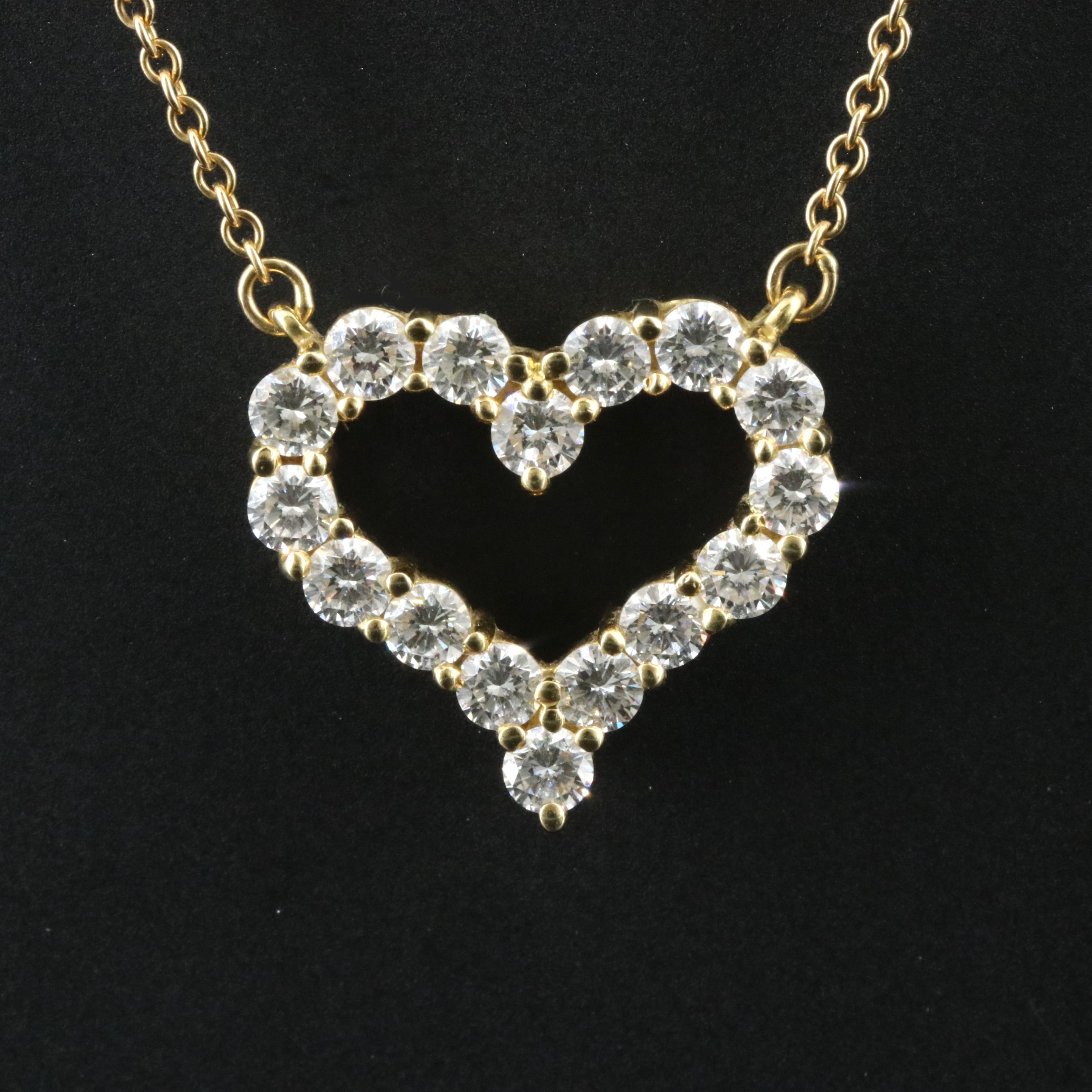 Tiffany & Co. 18K 0.76 CTW Diamond Heart Necklace