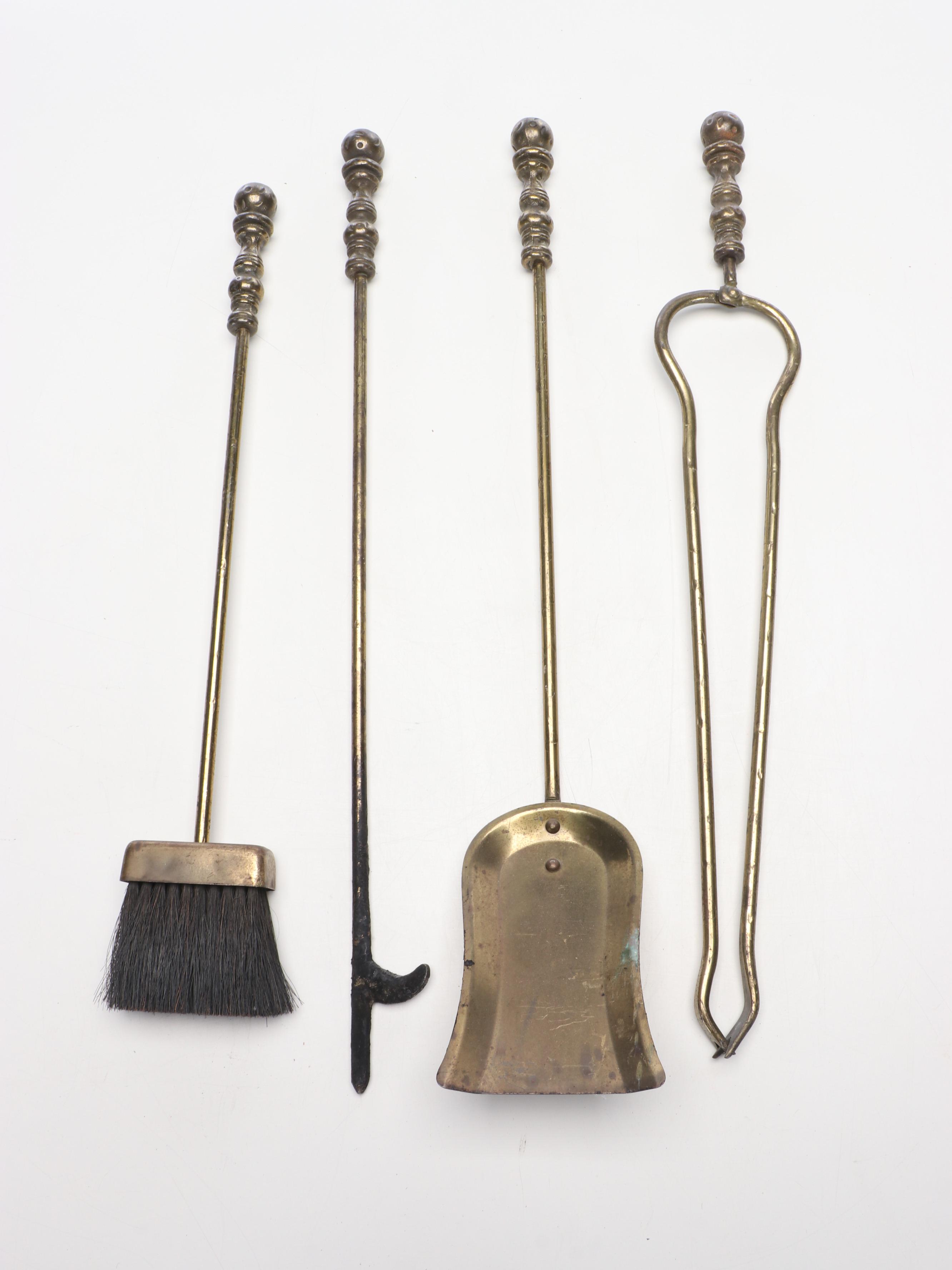 Brass Fireplace Tool Set