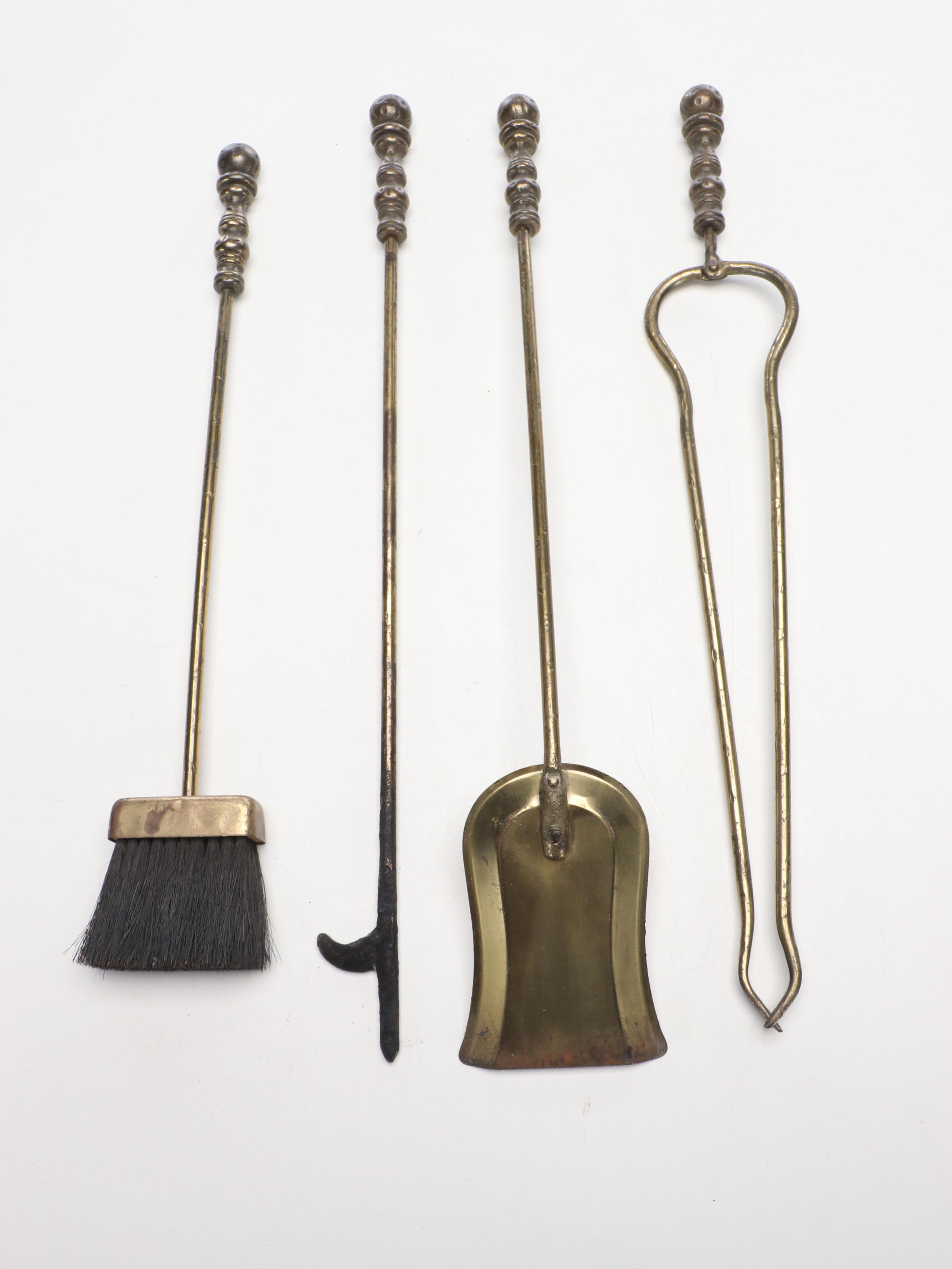 Brass Fireplace Tool Set