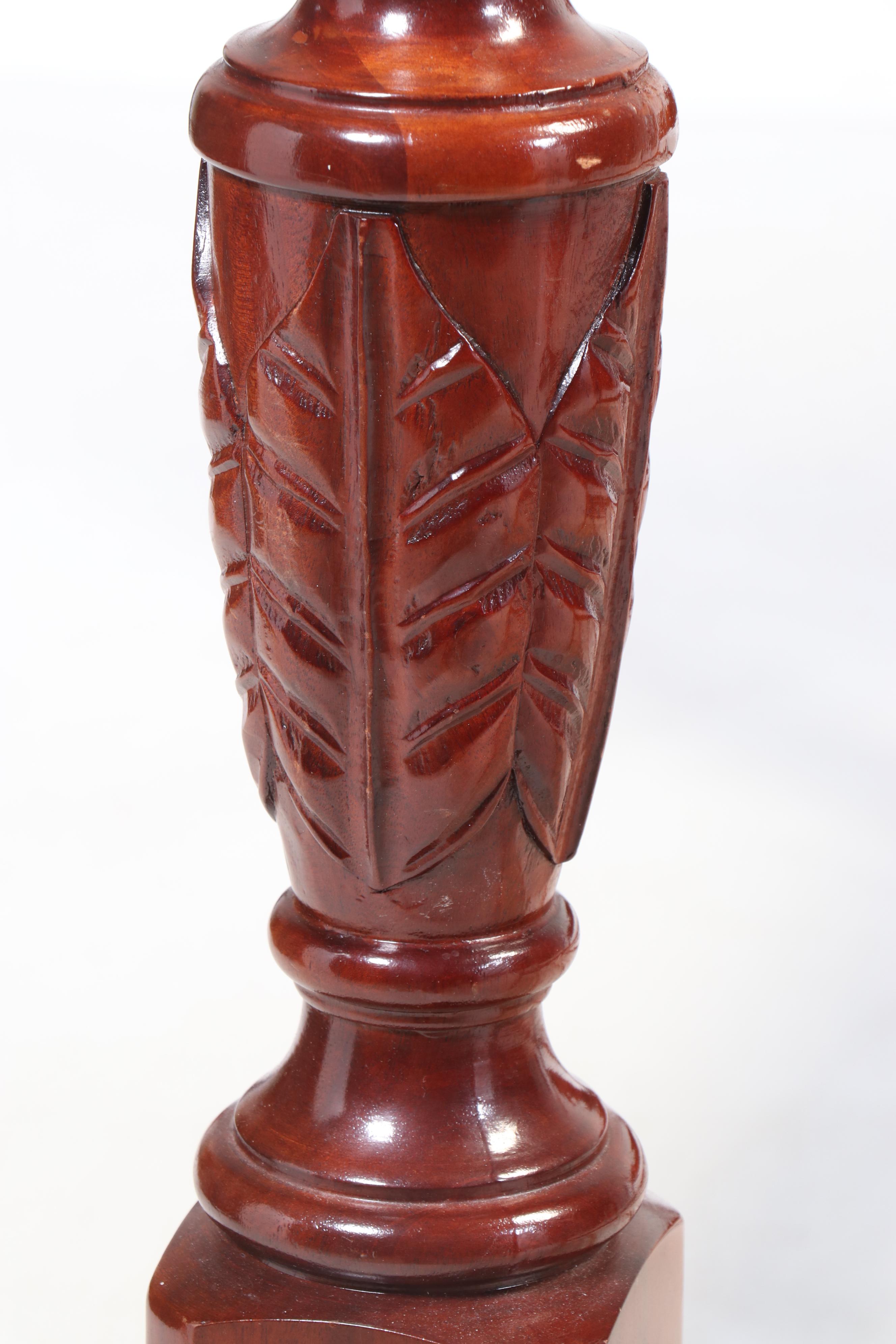 Federal Style Mahogany Rice Carved Queen Size Four-Poster Bed