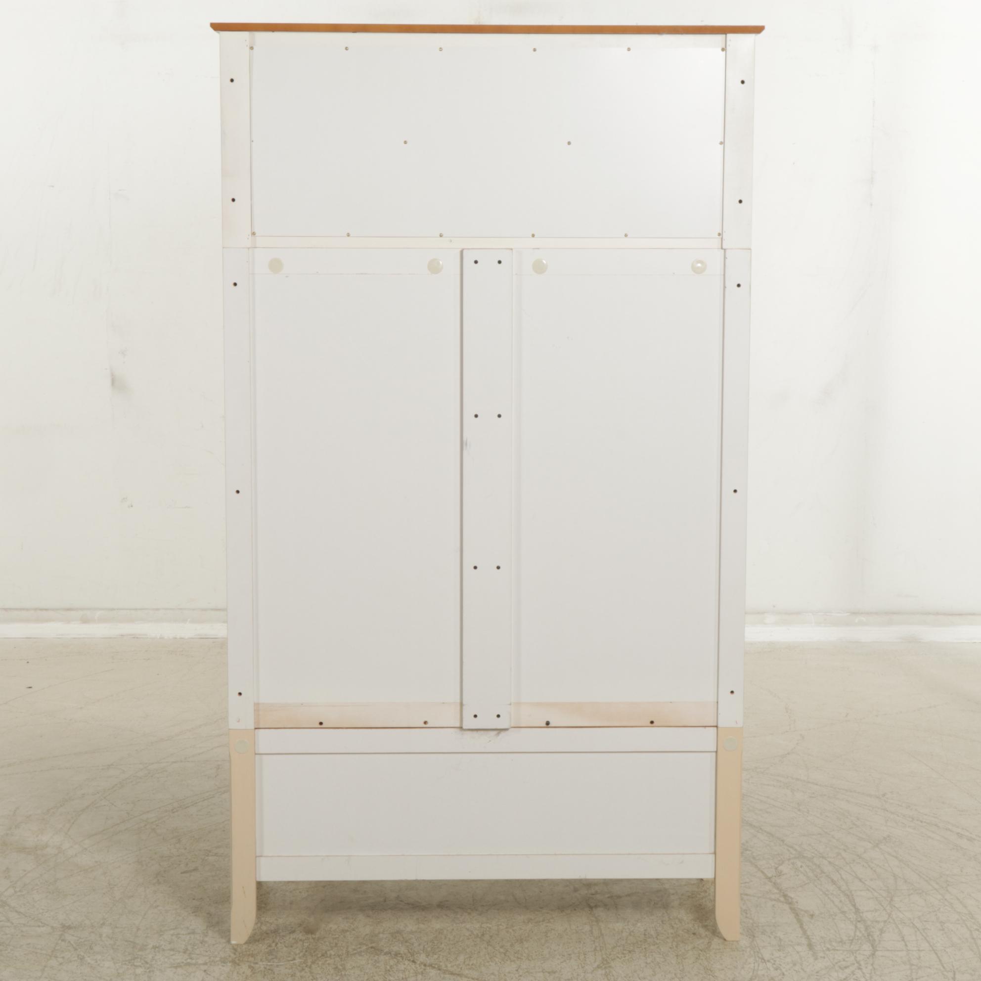 Painted Wood Entry Storage Bench and Coat Rack, 21st Century