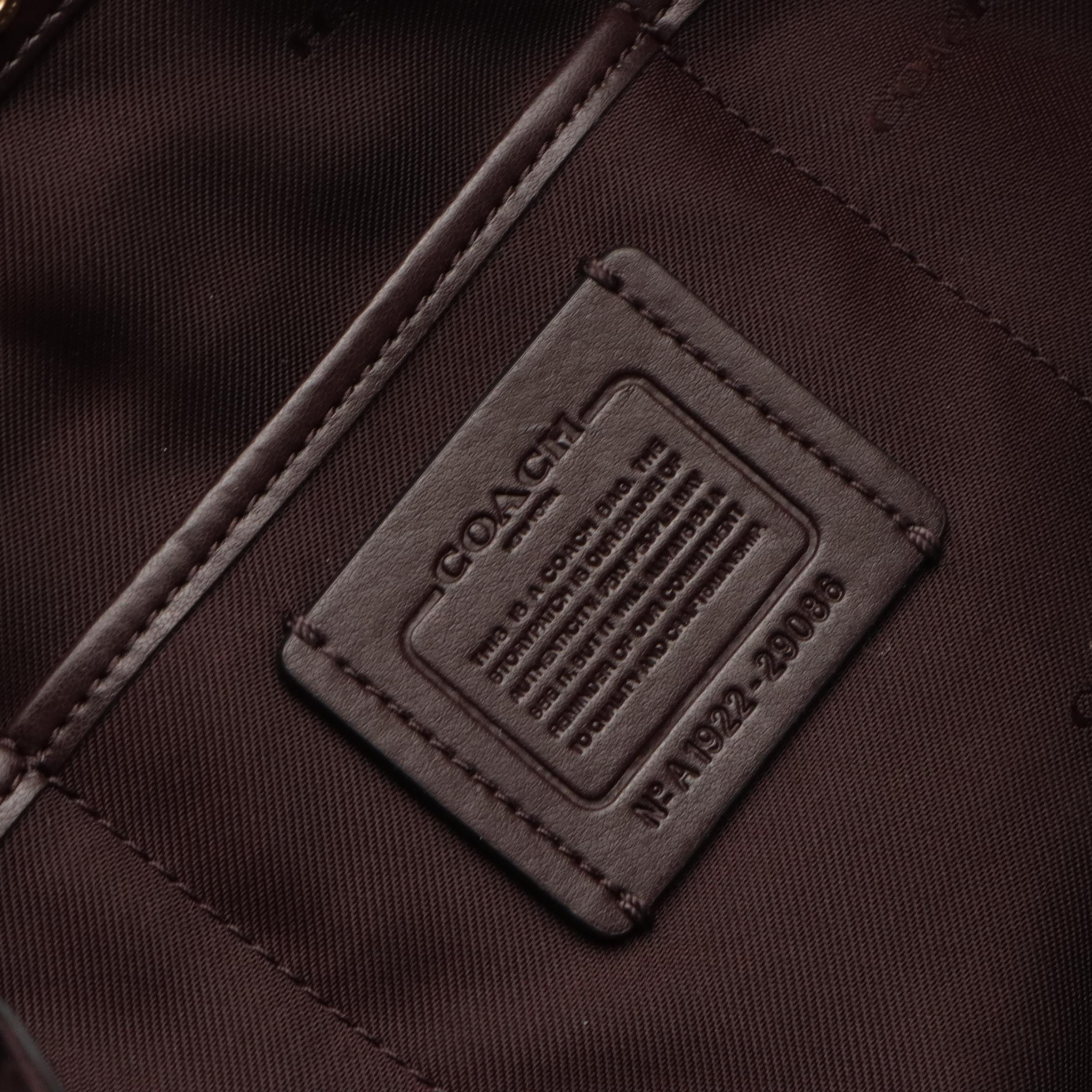 Coach Turnlock Tote in Burgundy Saffiano Leather