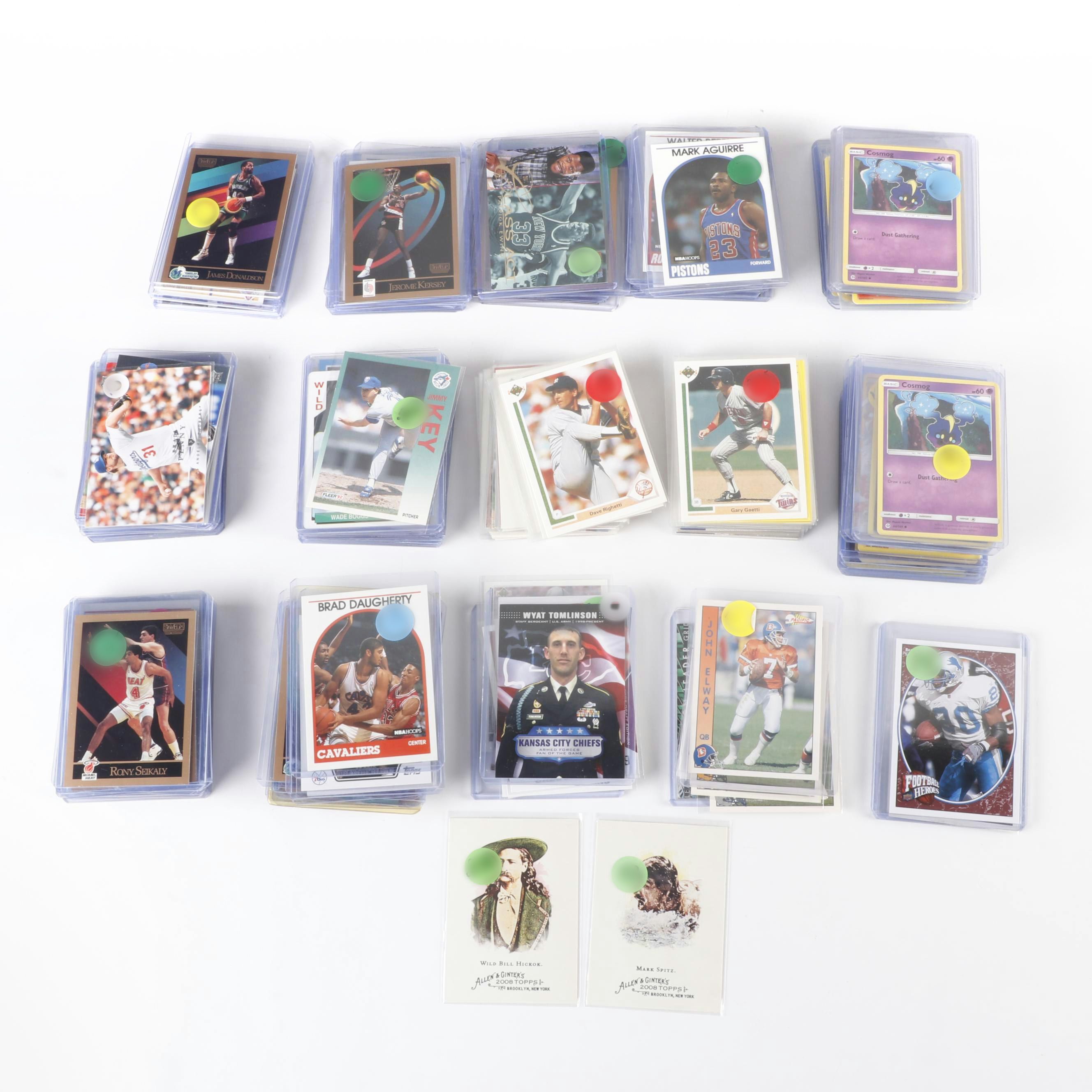 Over 200 Baseball, Football, Pokemon, and Basketball Cards
