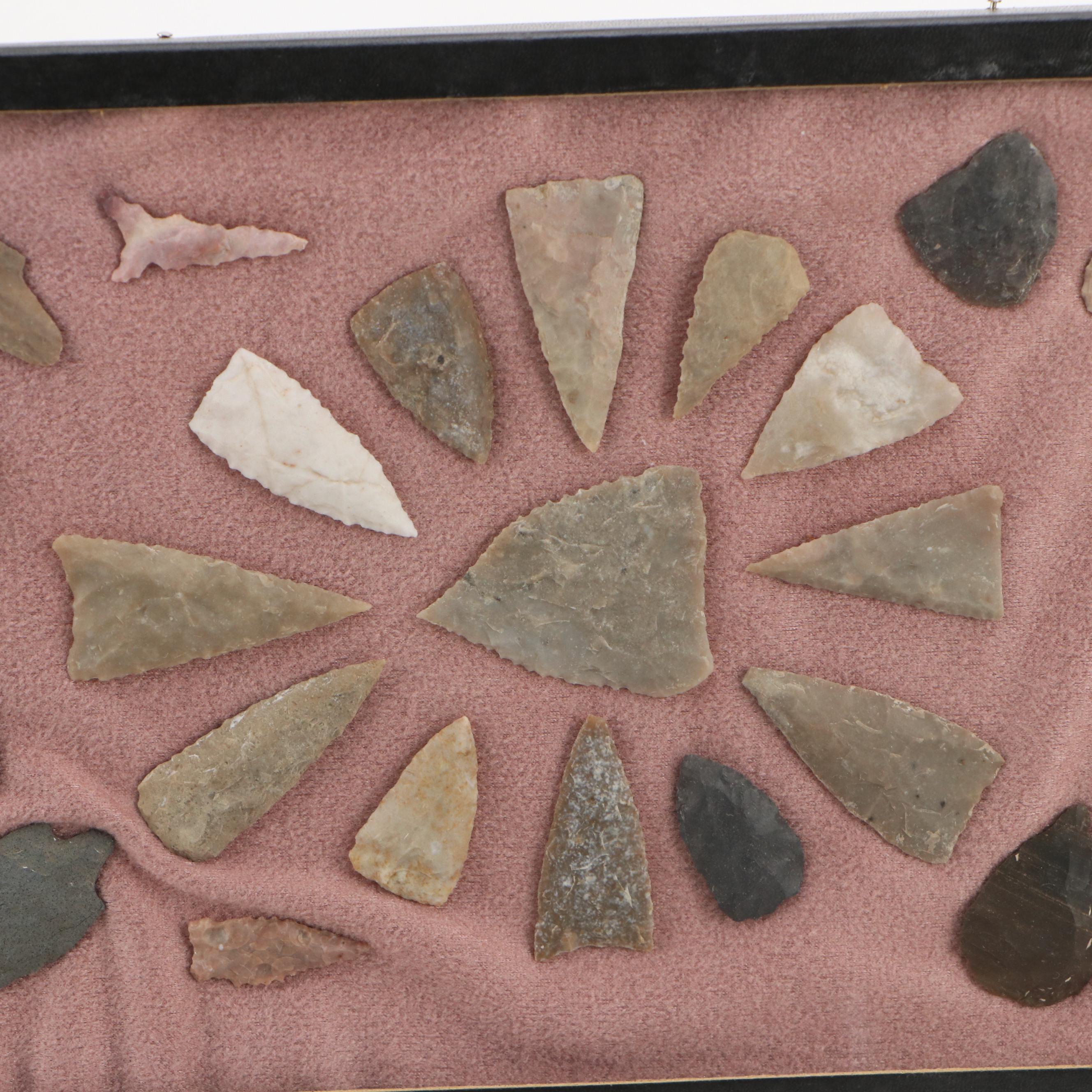 Indigenous Flint, Chert and Other Stone Arrowheads and Points