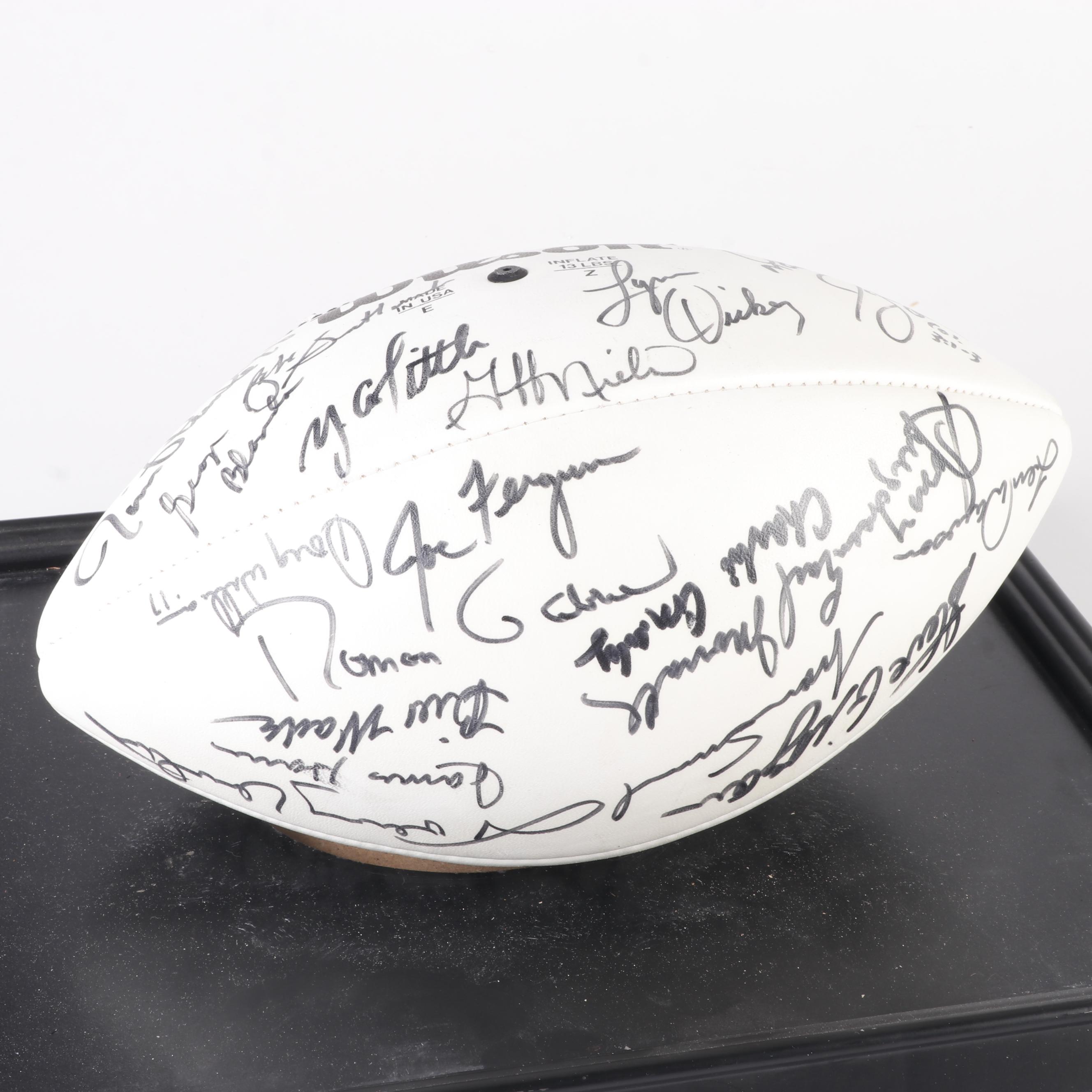 NFL Quarterback Legends Signed Football, Thirty Signatures, JSA