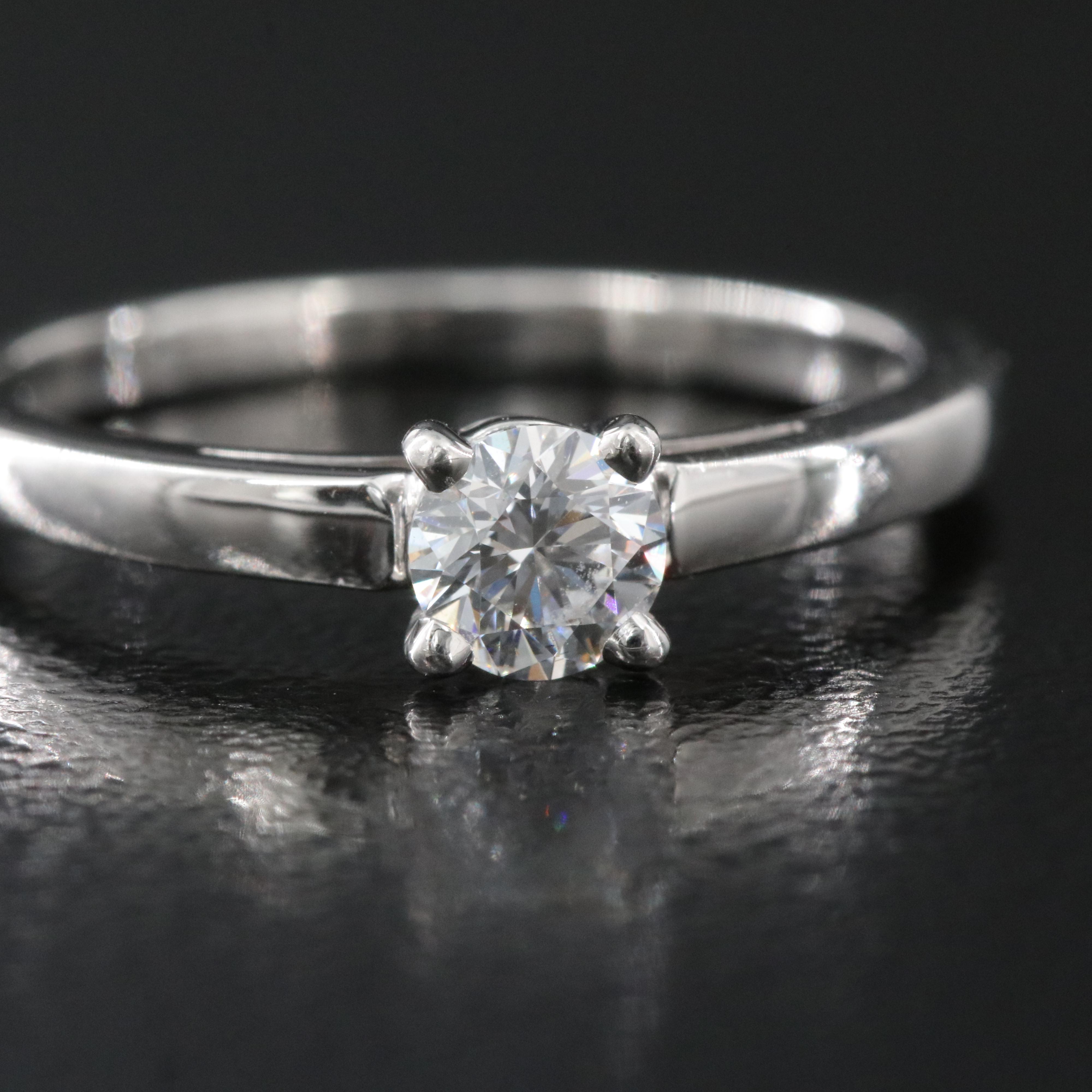 Bulgari BVLGARI Griffe Platinum 0.30 CT Diamond Solitaire Ring with GIA eReport