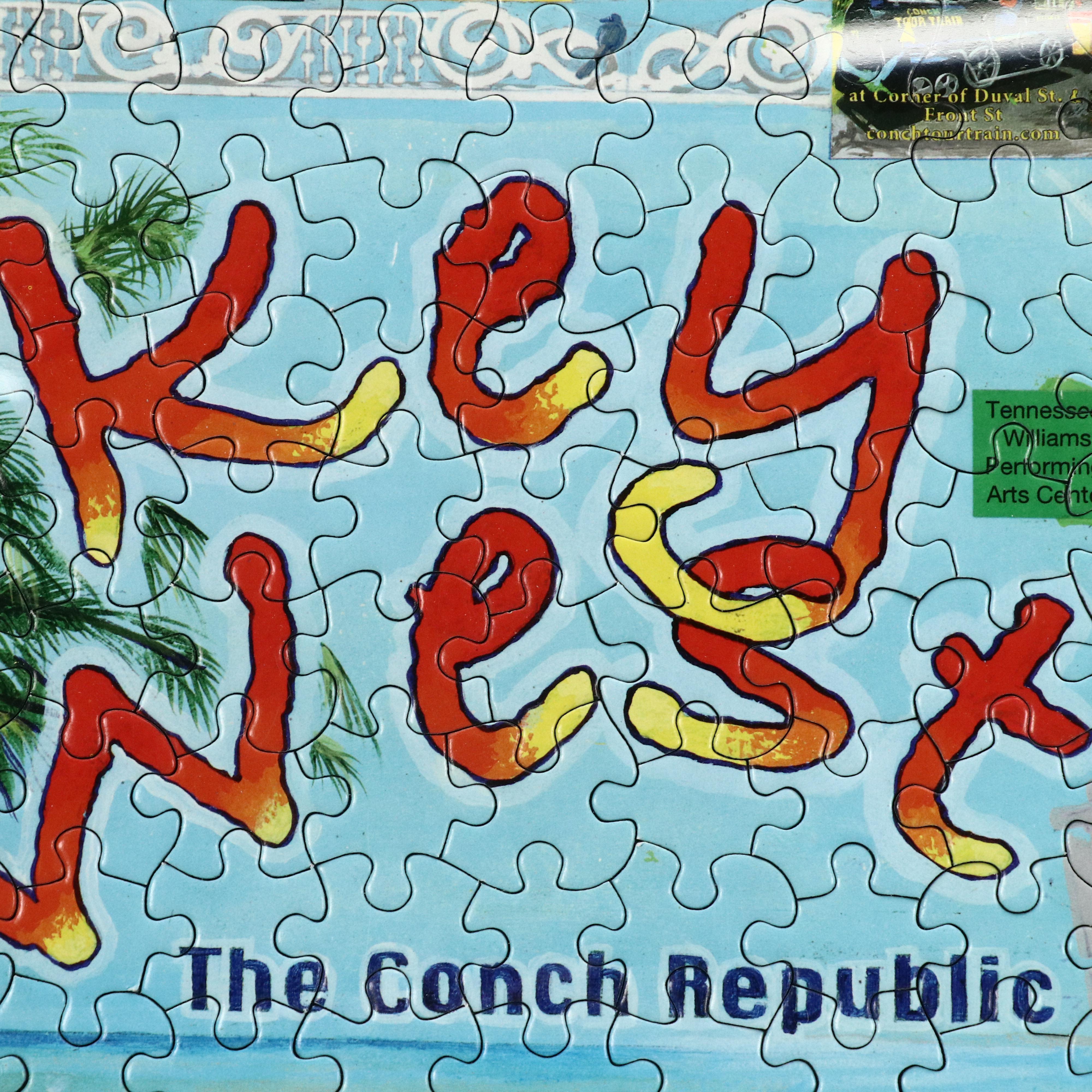 "Key West: The Conch Republic" Visitor's Map Inspired Framed Jigsaw Puzzle