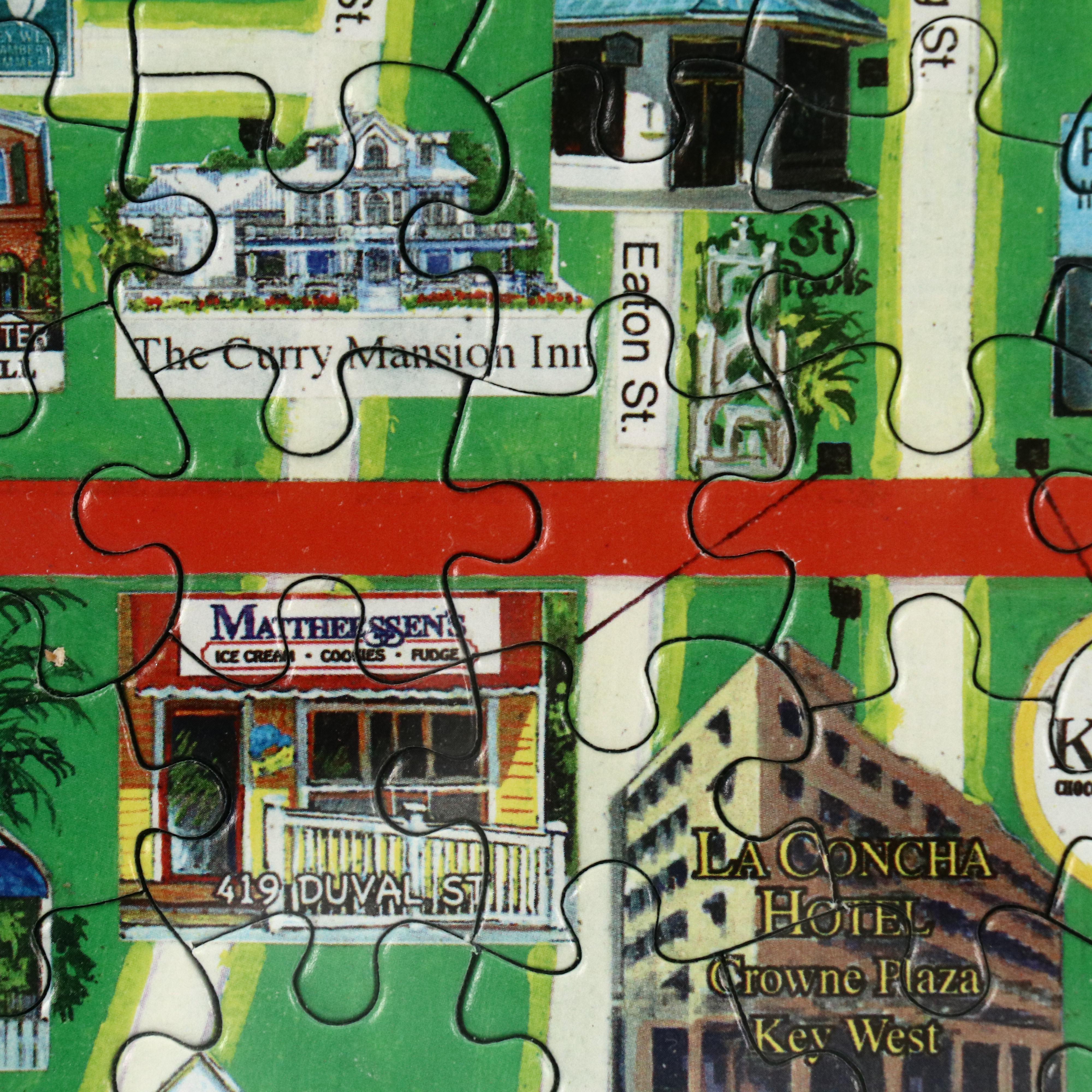 "Key West: The Conch Republic" Visitor's Map Inspired Framed Jigsaw Puzzle