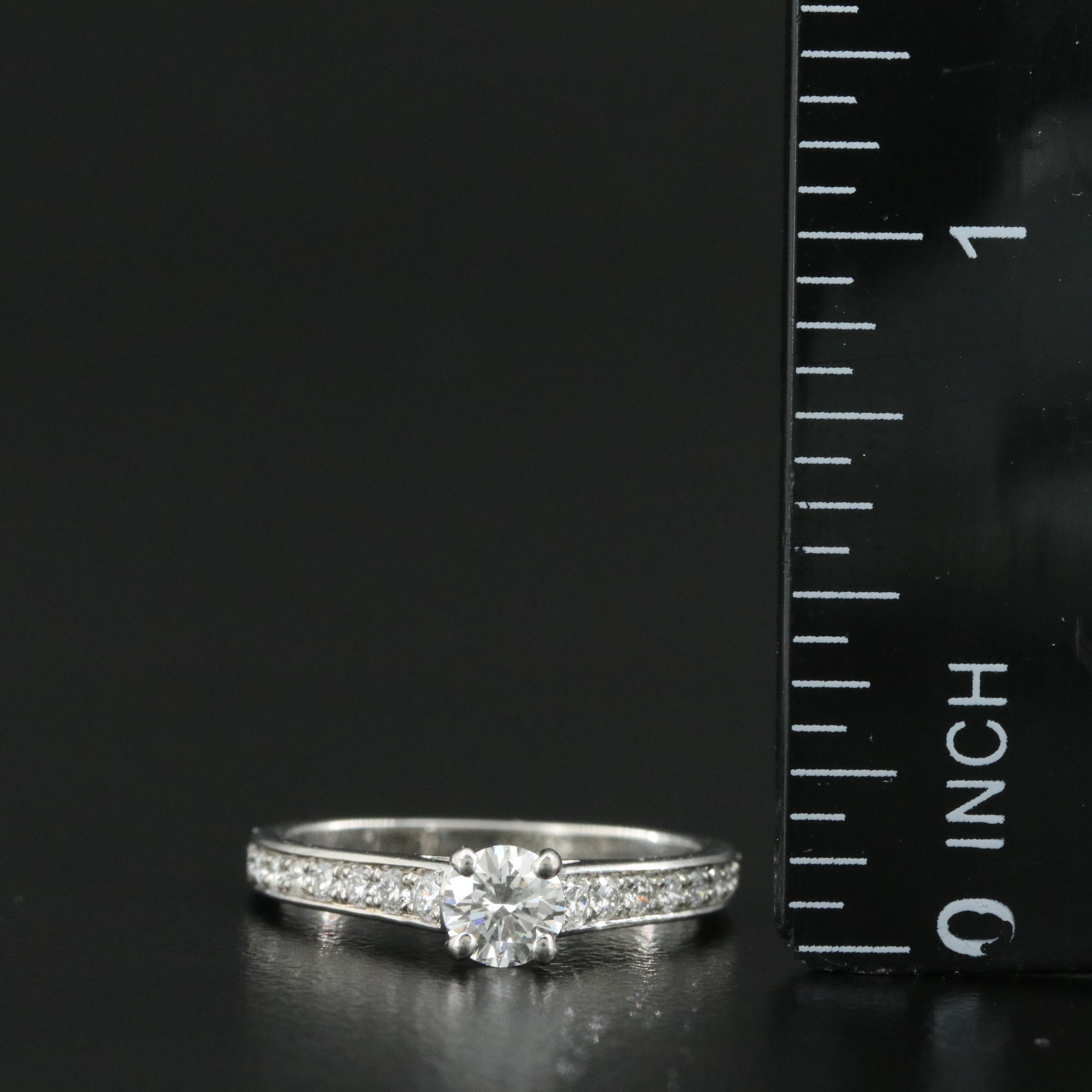 Van Cleef & Arpels Platinum 0.57 CTW Ring with GIA eReport for Center Diamond