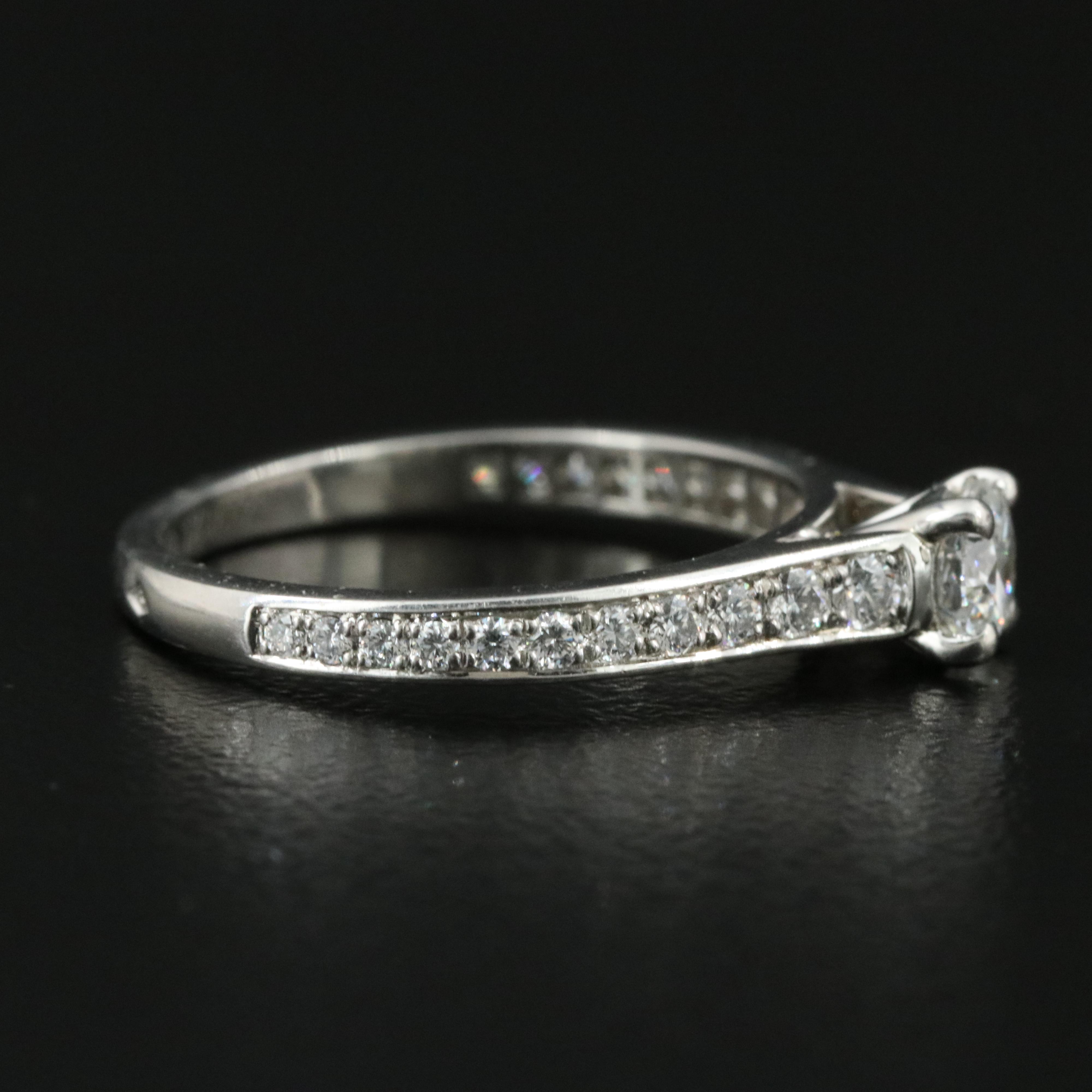 Van Cleef & Arpels Platinum 0.57 CTW Ring with GIA eReport for Center Diamond